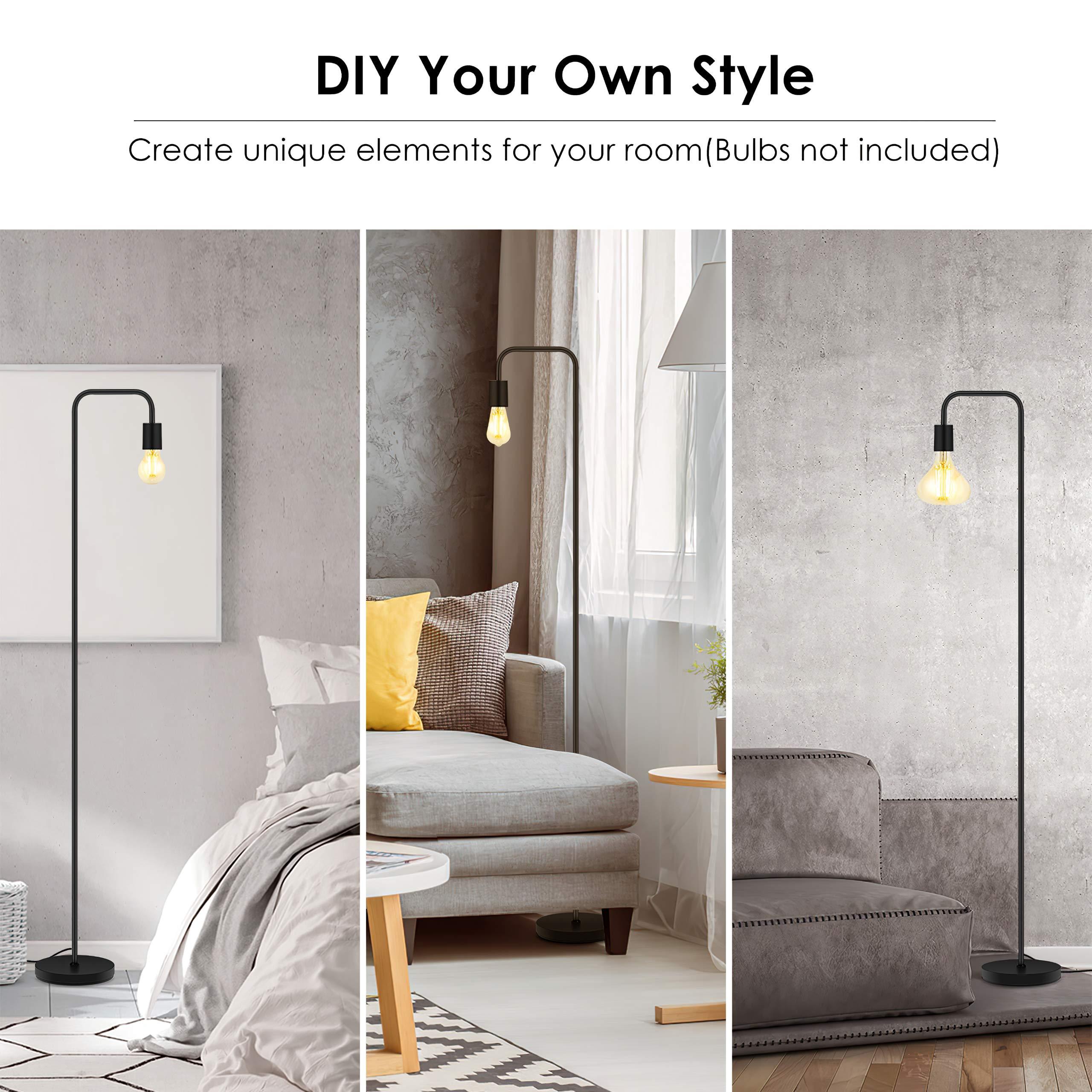 BoostArea Floor Lamp, Industrial Floor Lamp, 63 Inch Standing Lamp, E26 Socket, On/Off Footswitch, Whole Metal, ETL Listed, Modern Small Lamp for Bedroom, Living Room, Minimalist, Vintage, Mid Century - Image 9