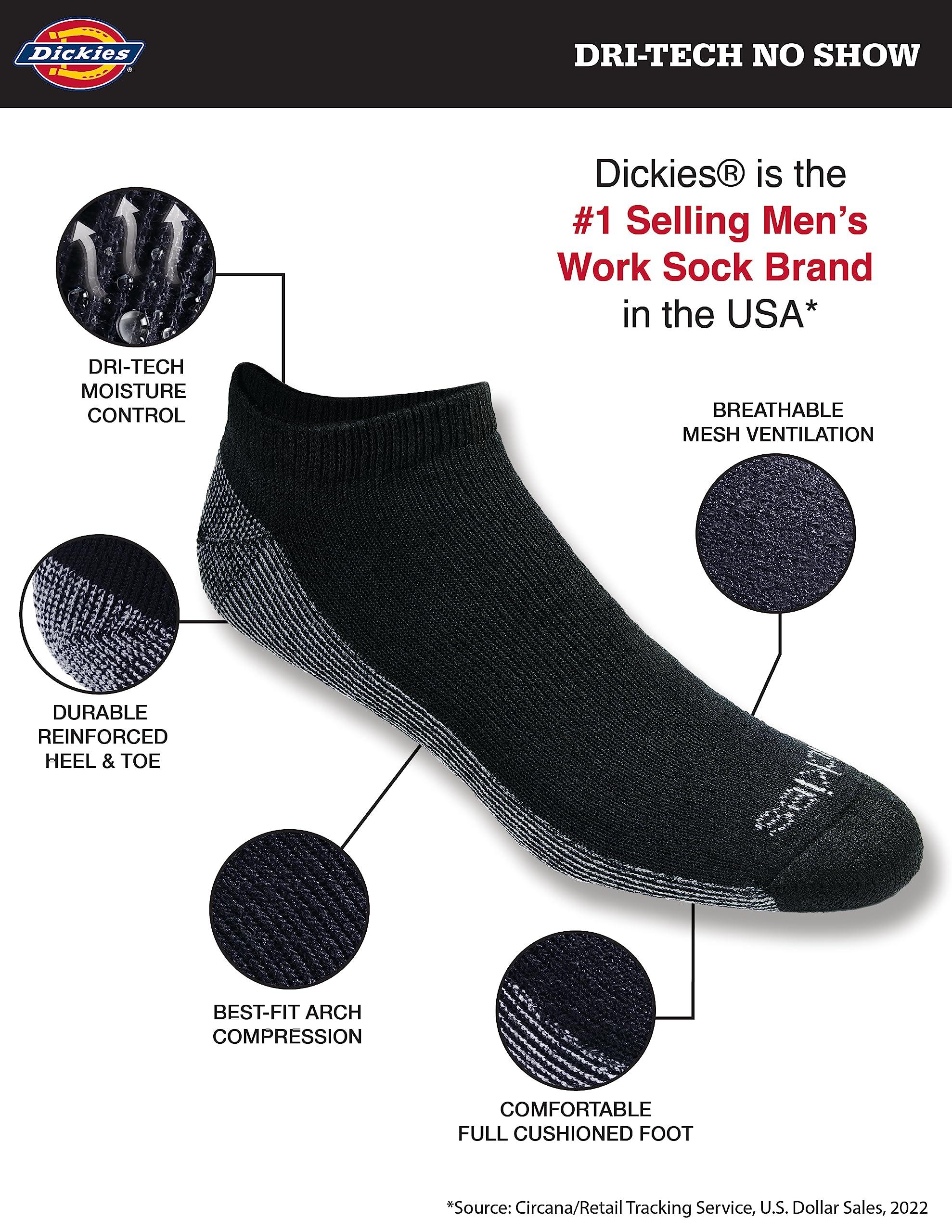 Dickies Men's Dri-tech Moisture Control No Show Socks, Available in M-XXL (6, 12 Pairs) - Image 2