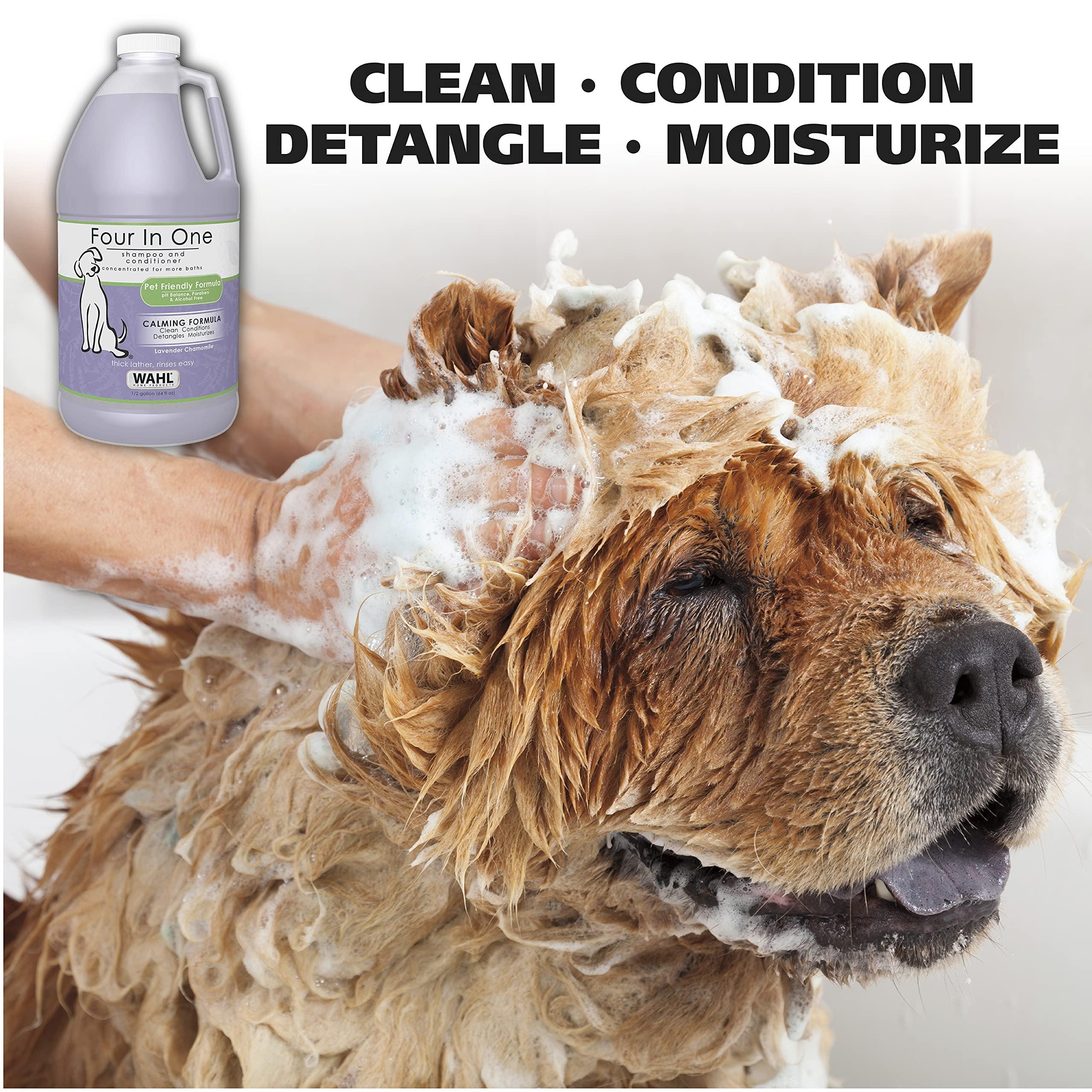 Wahl USA 4-in-1 Calming Pet Shampoo for Dogs – Cleans, Conditions, Detangles, & Moisturizes with Lavender Chamomile - Pet Friendly Formula – 64 Oz - Model 821000-050 - Image 2