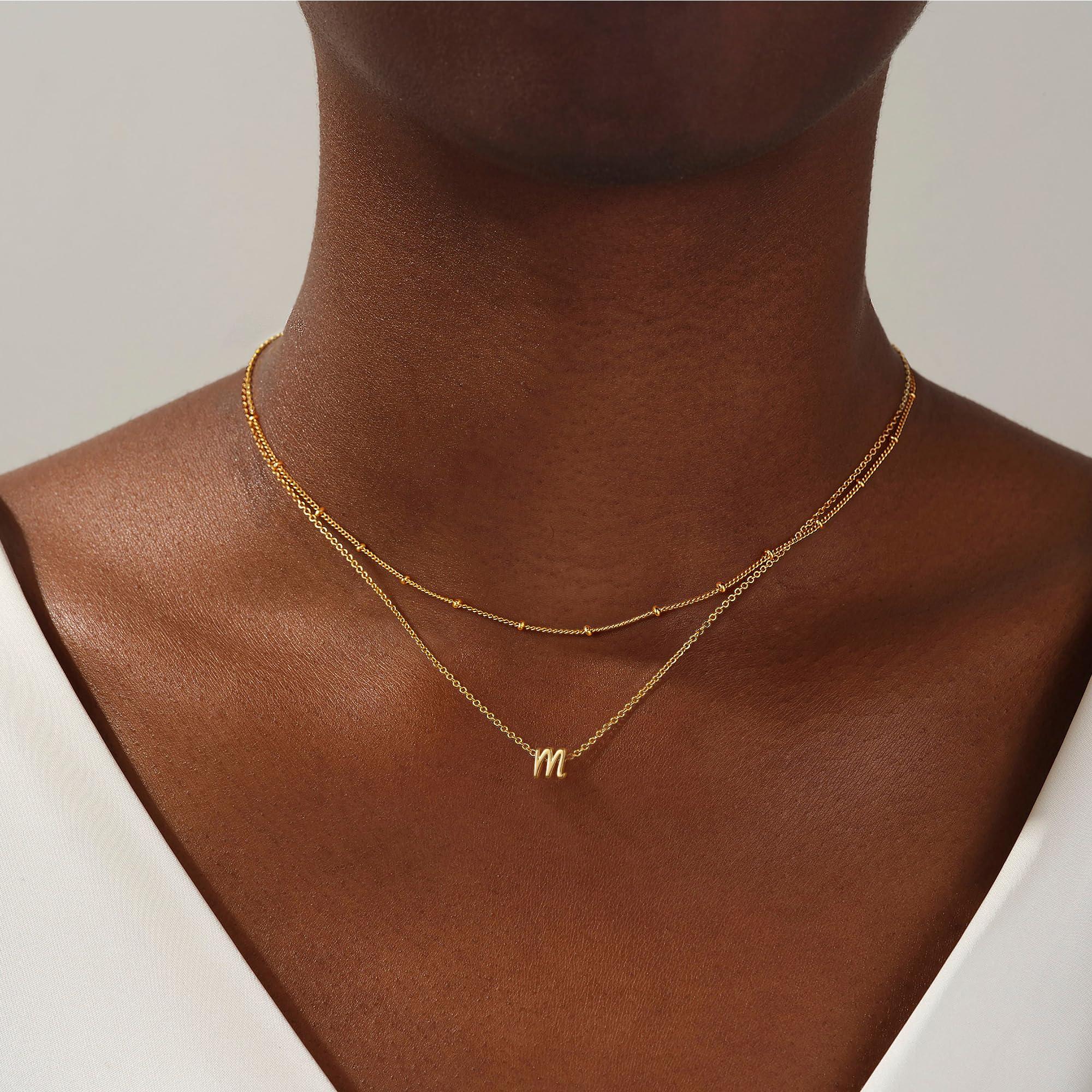 Yoosteel Layered Initial Necklaces for Women Teen Girls Trendy - Dainty Gold/Silver Letter A-Z Stack Initial Necklace Birthday Personalized Gifts for Women Jewelry - Image 2