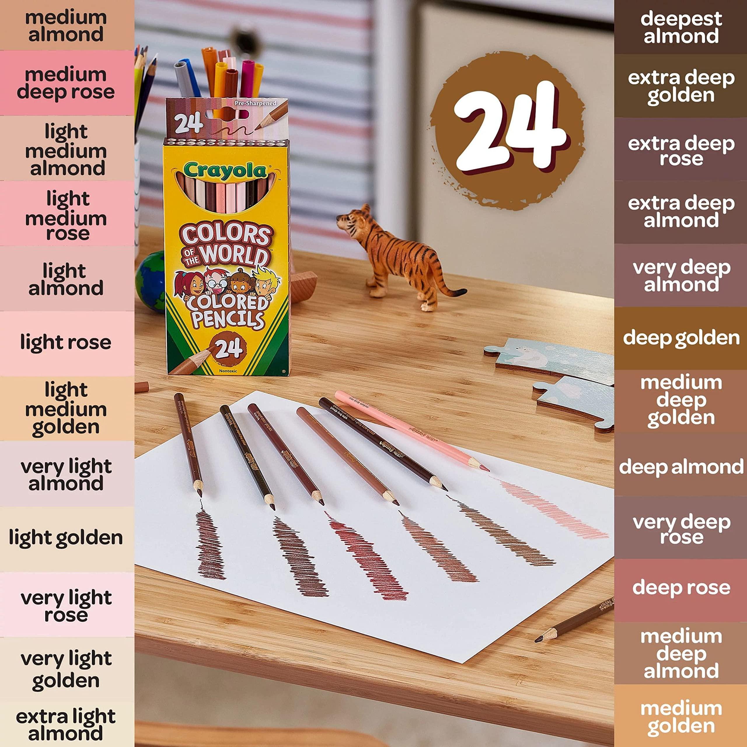 Crayola Colors of the World Colored Pencil Set (24ct), Skin Tone Colored Pencils for Kids, Coloring Book Pencils, Gifts for Kids - Image 3