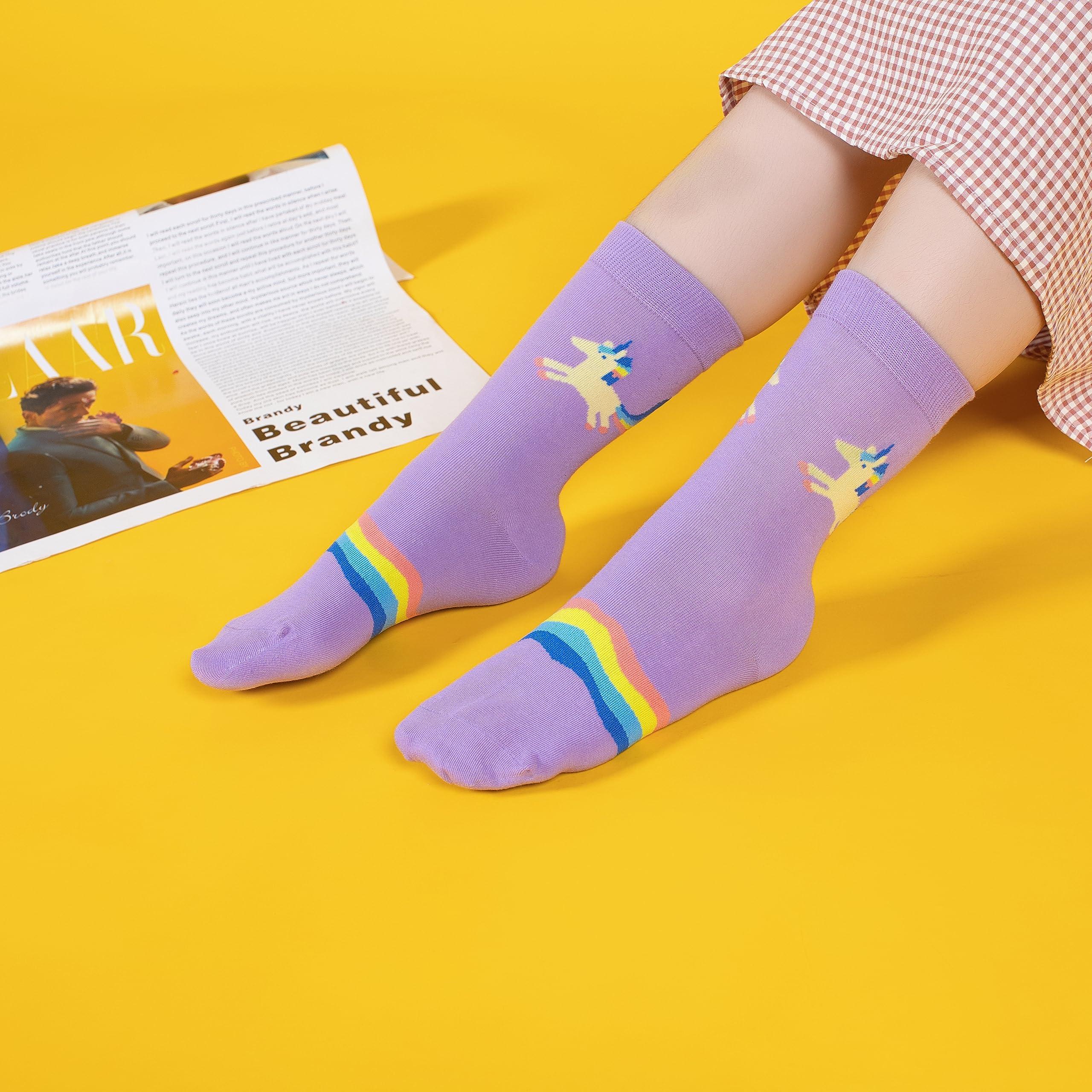 BISOUSOX Girls Socks 6-8 Years Old Unicorn Fun Crazy Novelty Funny Silly Socks for Kids Boy Girl Birthday Christmas Gift - Image 2