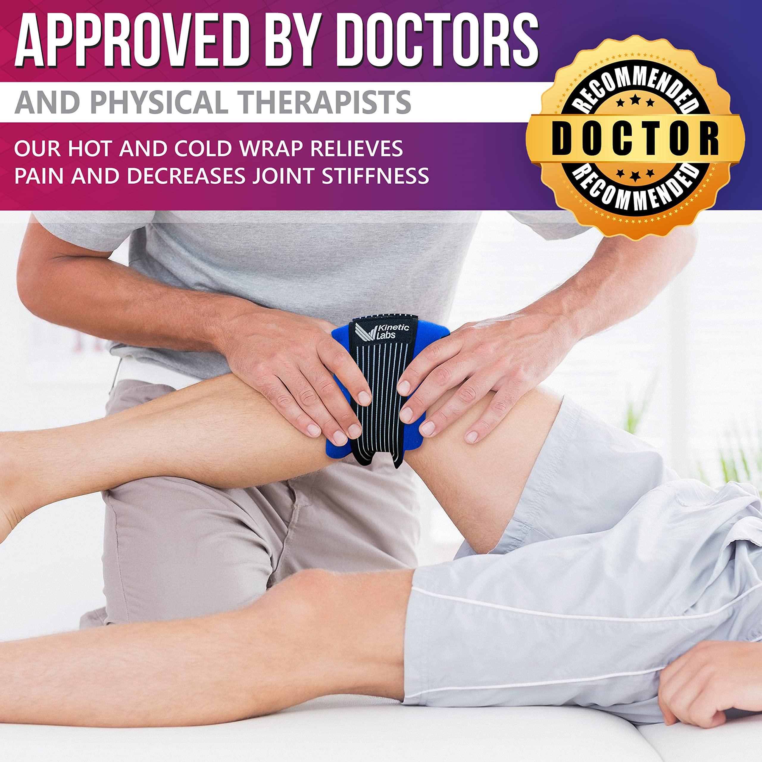 Ice Pack Wrap with Elastic Strap by Kinetic Labs - Hot Cold Gel Pack for Injuries - Reusable Ice Pack for Neck Foot Ankle Head Wrist Leg Shoulder Arm Thigh Knee Surgery (Regular) - Image 5