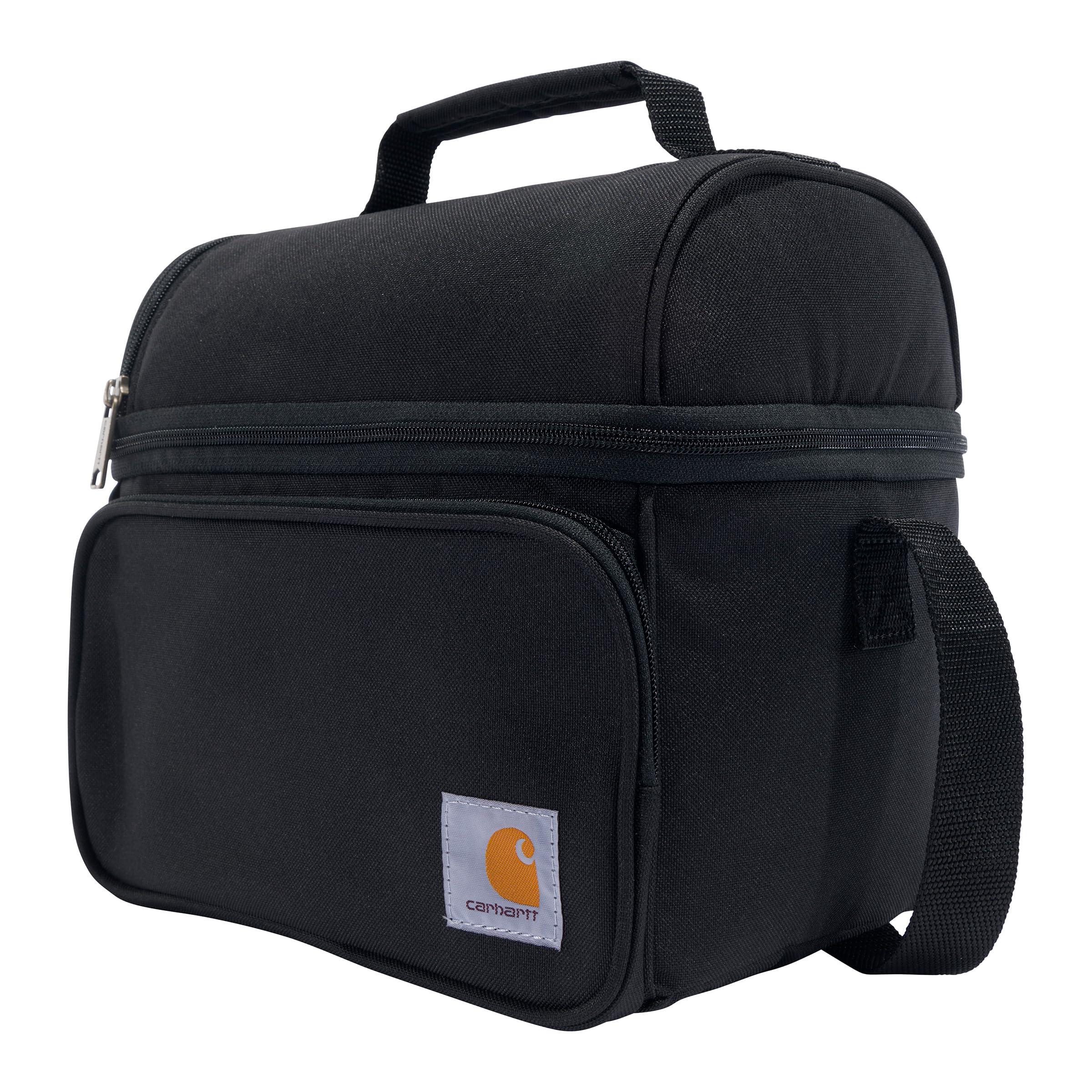 Carhartt Insulated 12 Can Two Compartment Lunch Cooler Bag - Rain Defender DWR Coating - Synthetic Lining Black 1 One Size One Size - Image 3