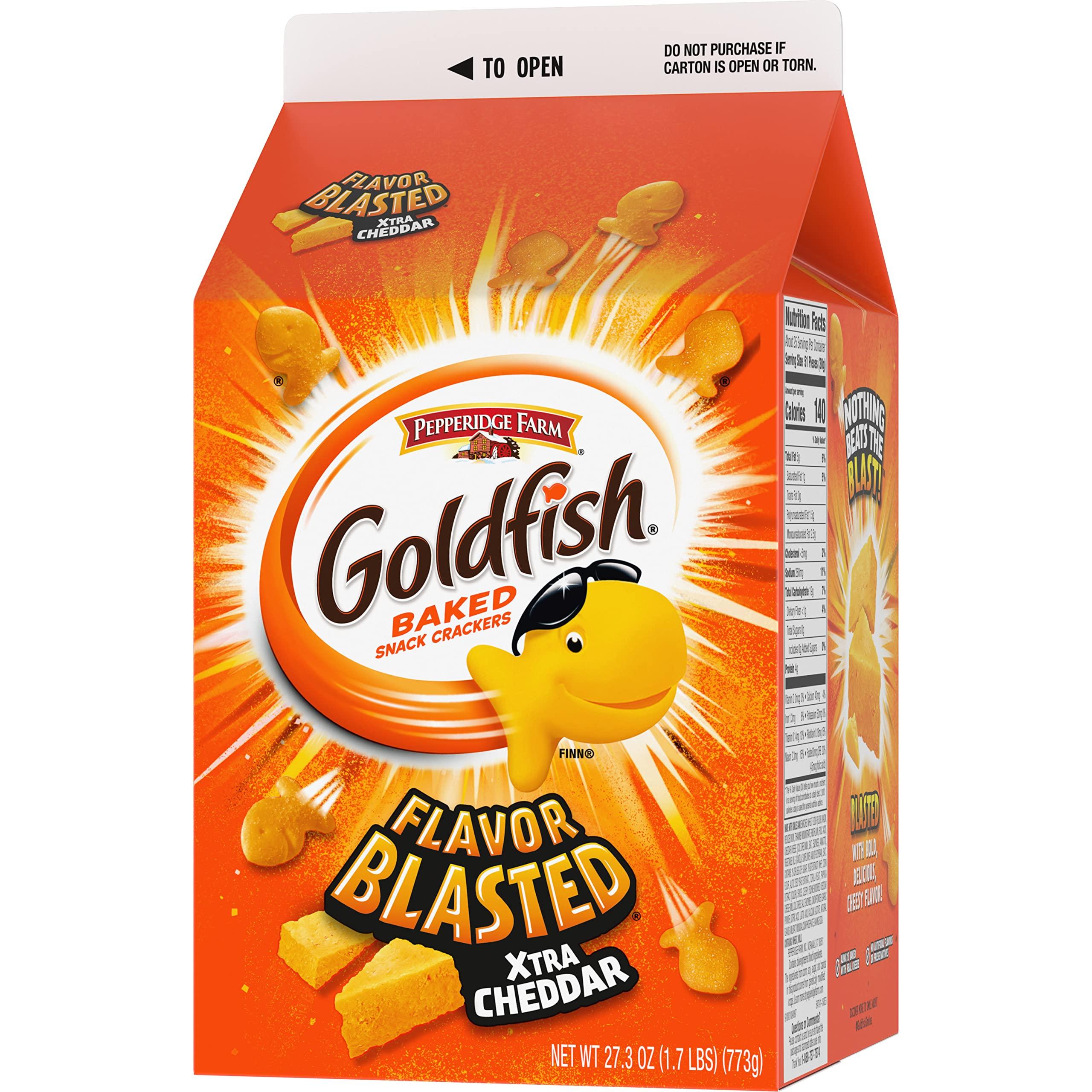 Goldfish Flavor Blasted Xtra Cheddar Cheese Crackers, 27.3 oz Carton - Image 8