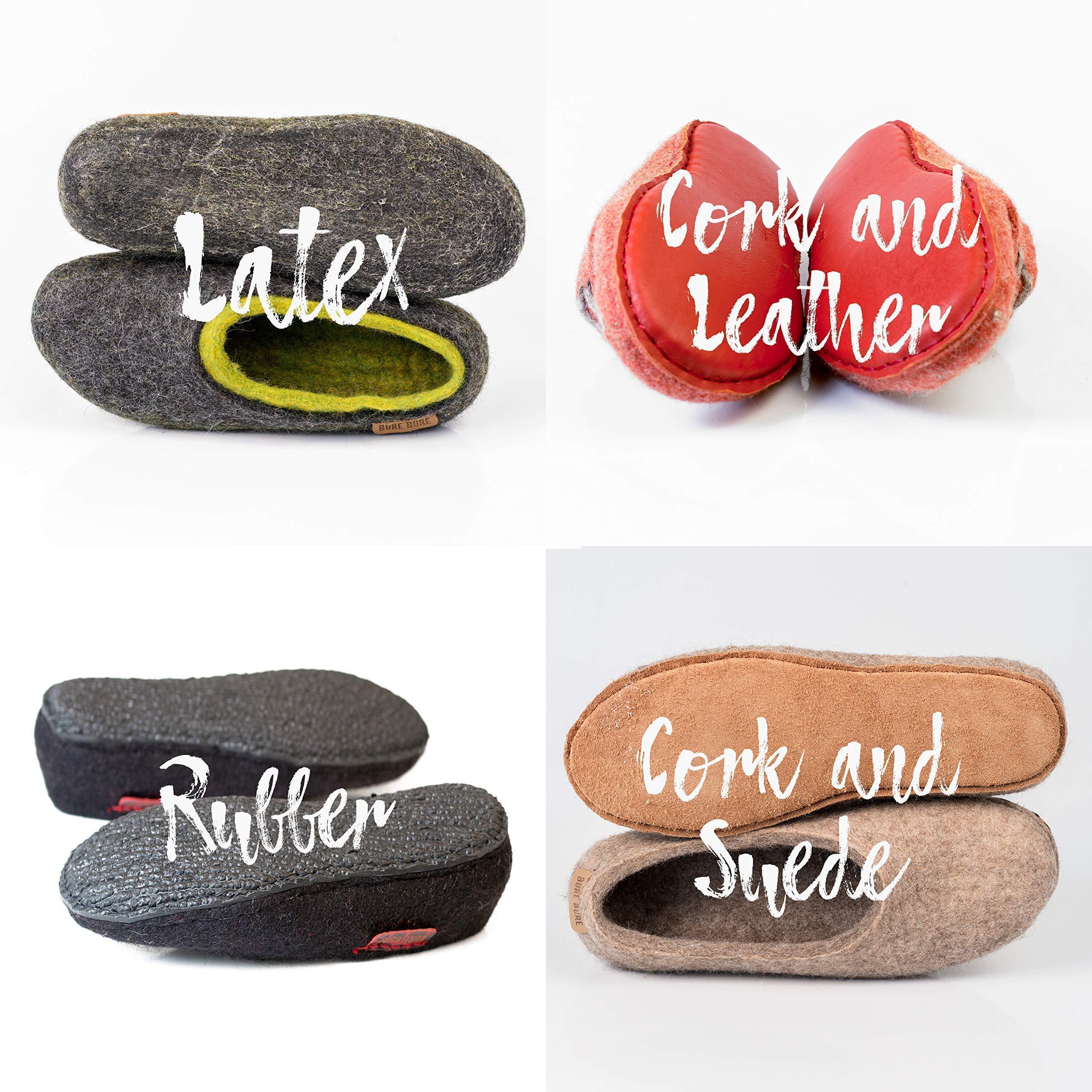 Men's Slippers Felted Wool and Alpaca Clogs Slippers Father's day gift - Image 8