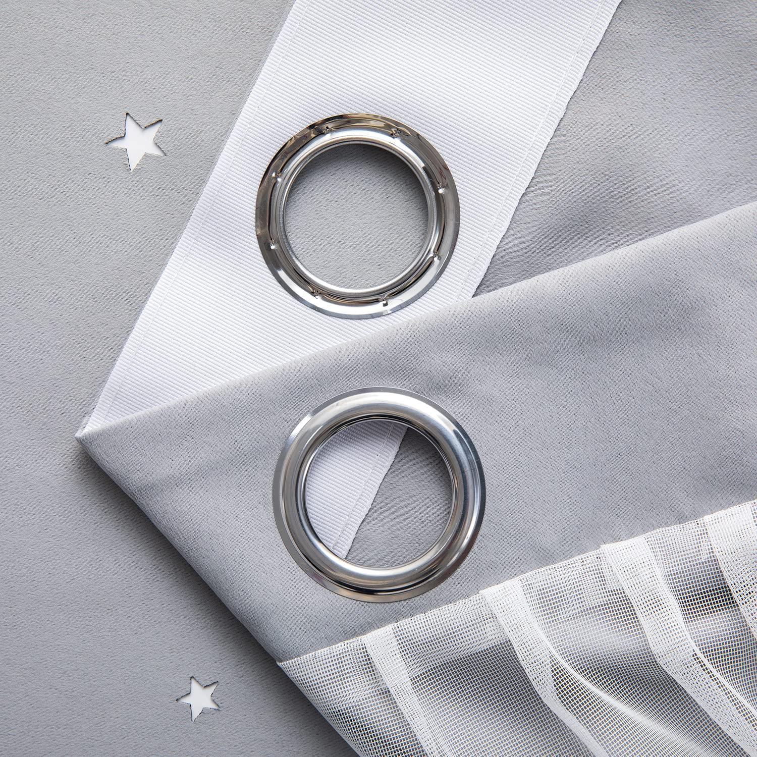 Loyala Star Blackout Curtains for Bedroom, Nursery Double Layer Curtains Cute Curtains, Kids Curtains for Boys, 63 Inch Length 2 Panels, Grey Curtains, 52 X 63 Inches - Image 8
