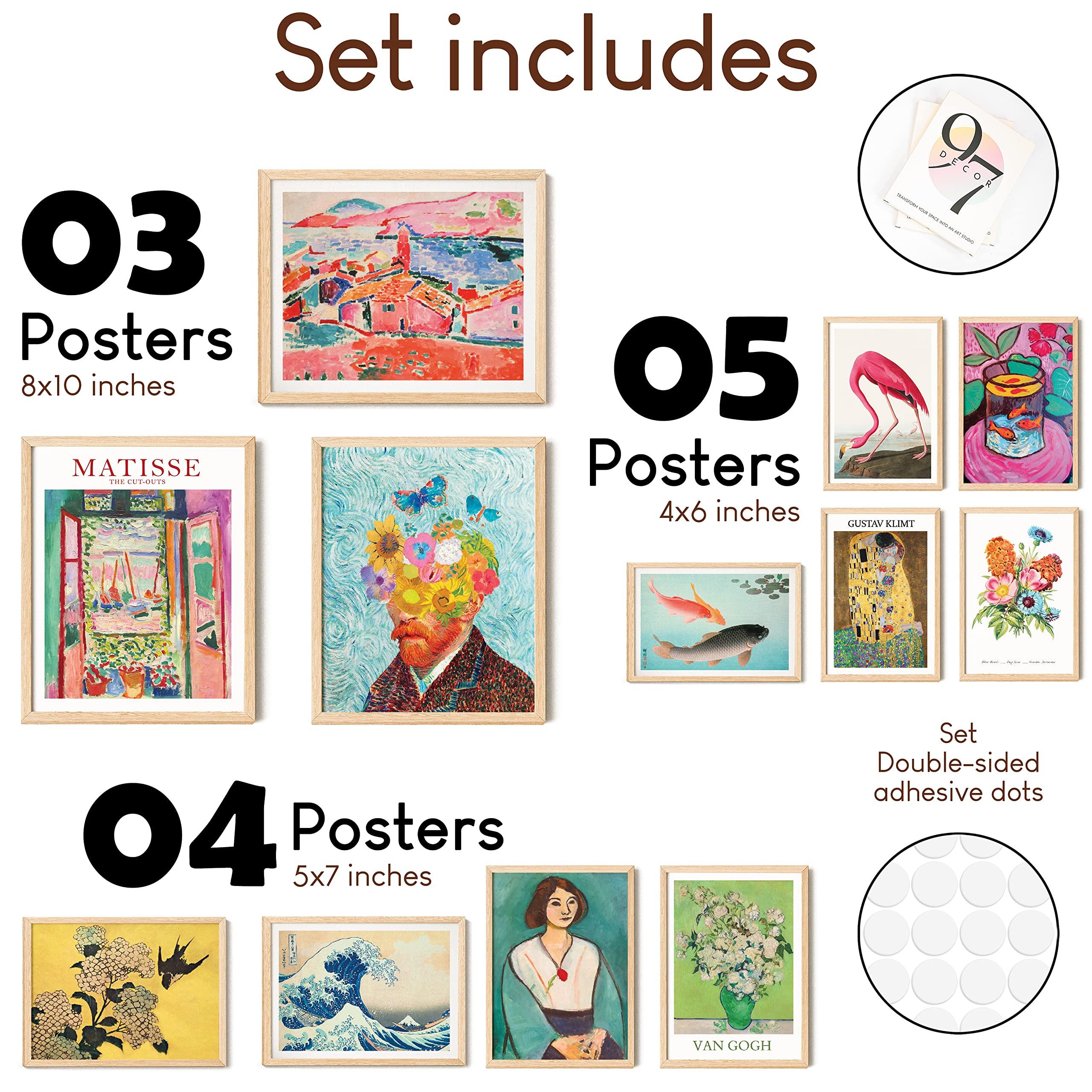 97 Decor Colorful Eclectic Decor - Eclectic Wall Art Posters, Funky Gallery Wall Art Prints for Home Bedroom, Maximalist Decorations Famous Artist Painting Pictures (UNFRAMED) - Image 3