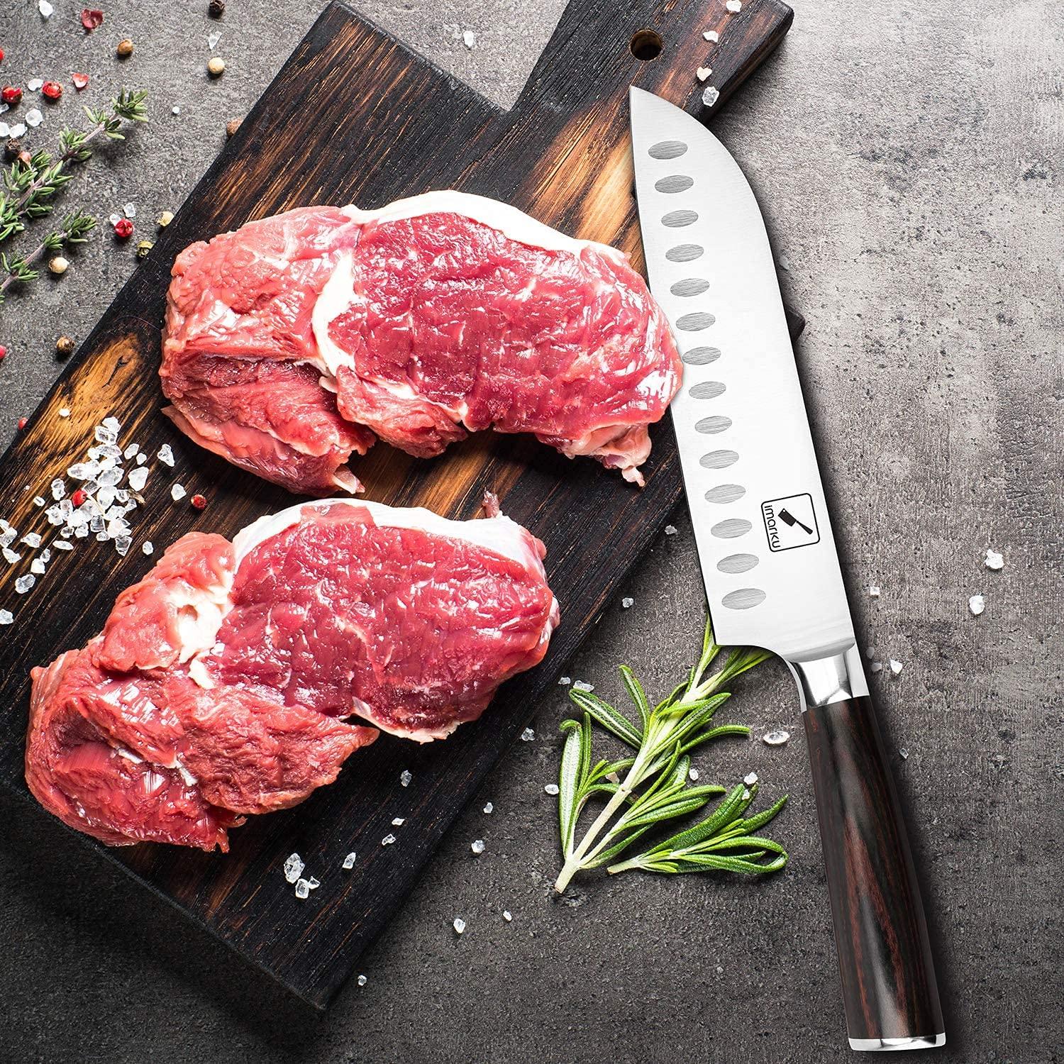 imarku Chef Knife 7 Inch Kitchen Knife Ultra Sharp Santoku Knife - 7Cr17Mov Japanese Chefs Knife, Kitchen Gadgets 2025, Apartment Essentials, Birthday Gifts for Him Her, Best Gifts for Women Men - Image 2