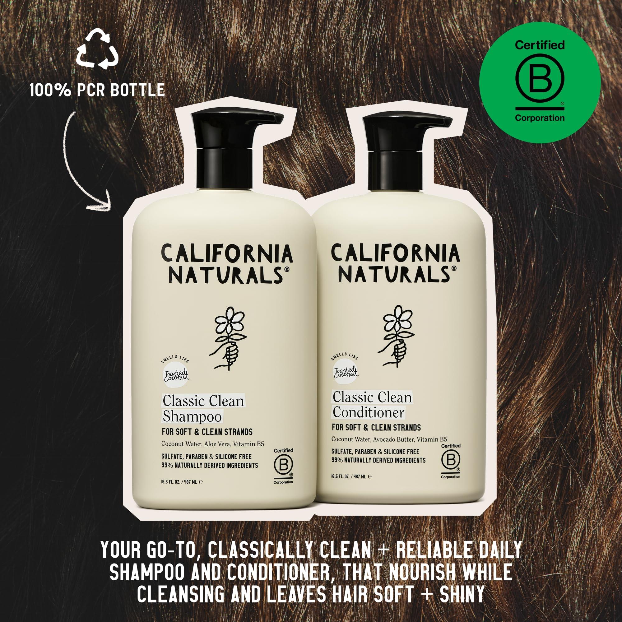 California Naturals Coconut Shampoo & Conditioner, Natural, Vegan, Cruelty, Silicone, Paraben, and Sulfate Free Shampoo, All Hair Types, 16.5 Fl Oz (Pack of 2), Classic Clean Coconut - Image 7