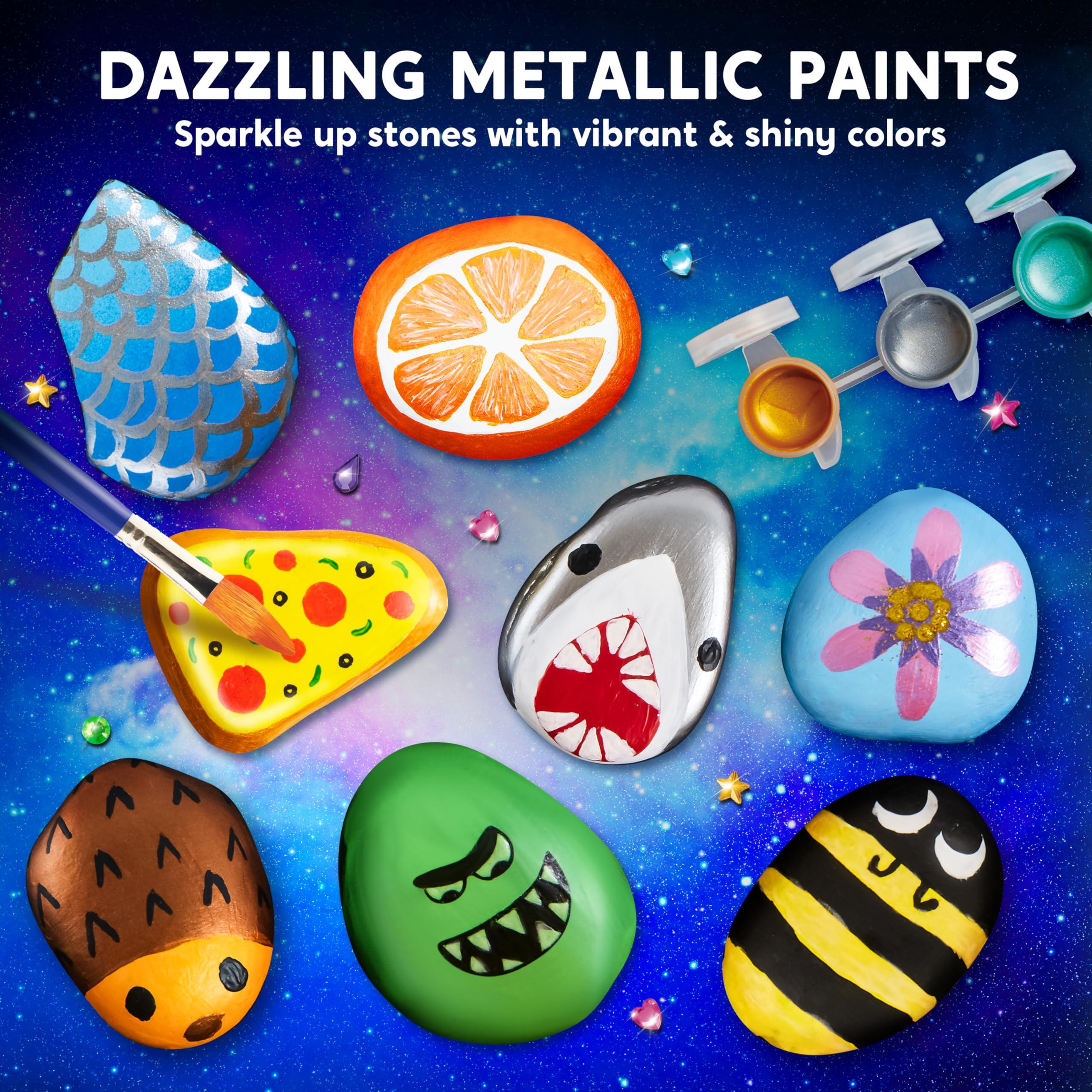 JOYIN Rock Painting Kit- Glow in The Dark Rock Kit, Arts and Crafts for Kids Ages 6-12, Art Supplies Toy, Kids Craft Paint Kits, Arts & Crafts for Boys Girls Birthday Party Gift Toy - Image 7