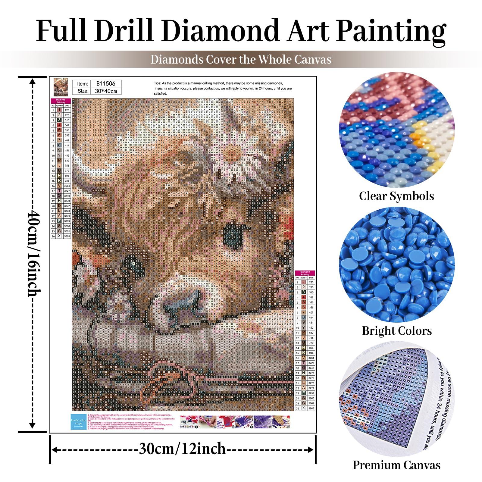 Cow Diamond Art Kits for Adults, Highland Cow Diamond Painting Kits for Adults Beginners, DIY 5D Diamond Painting with Round Gem Art Kits for Gift Home Wall Decor 12x16 Inch - Image 2