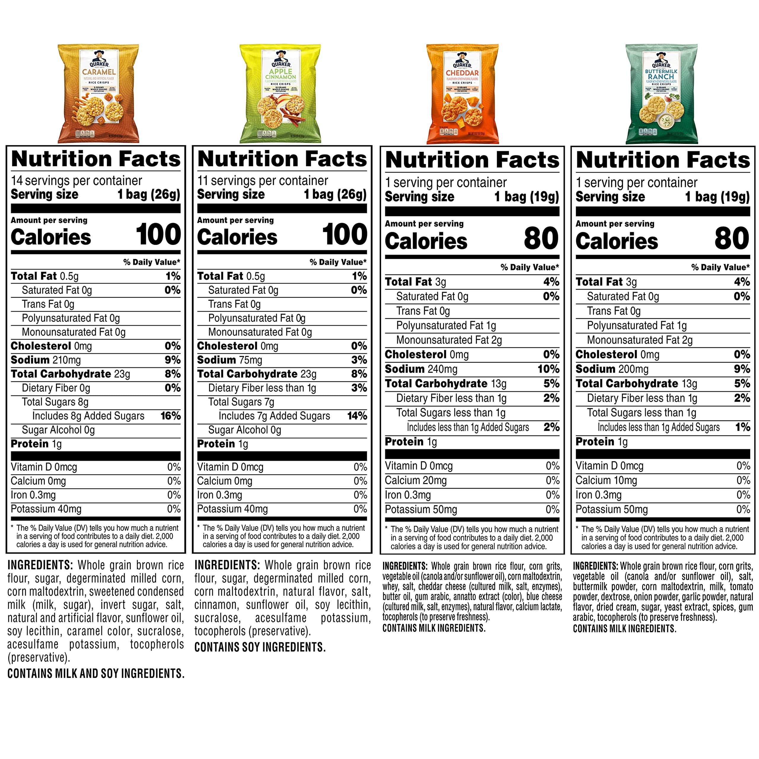 Quaker Rice Crisps, Gluten Free, 4 Flavor Sweet and Savory Variety Mix, Single Serve, 30 count - Image 2