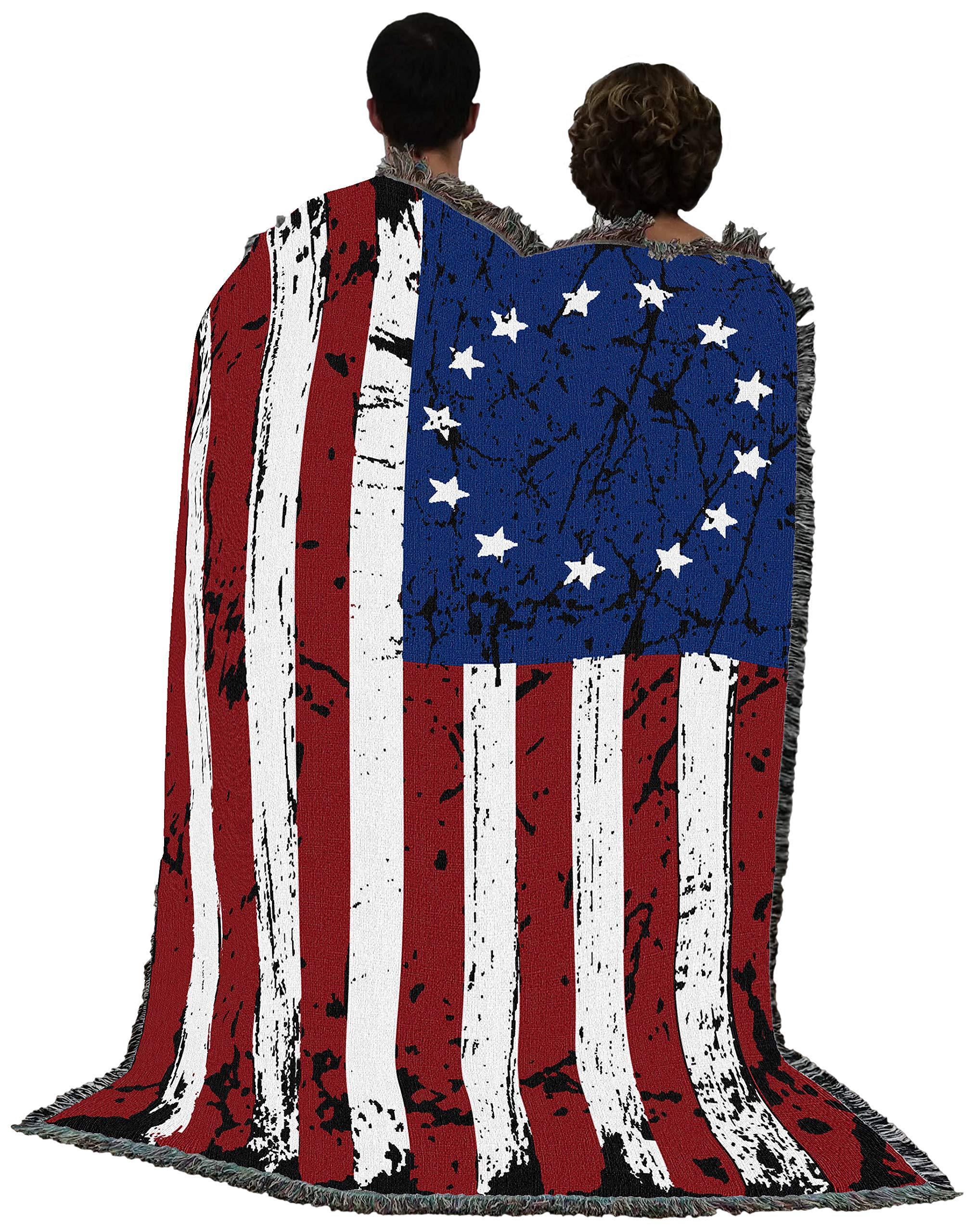 Pure Country Weavers United States Betsy Ross 13 Colonies American Flag Blanket - Gift Tapestry Throw Woven from Cotton - Made in The USA (72x54) - Image 5