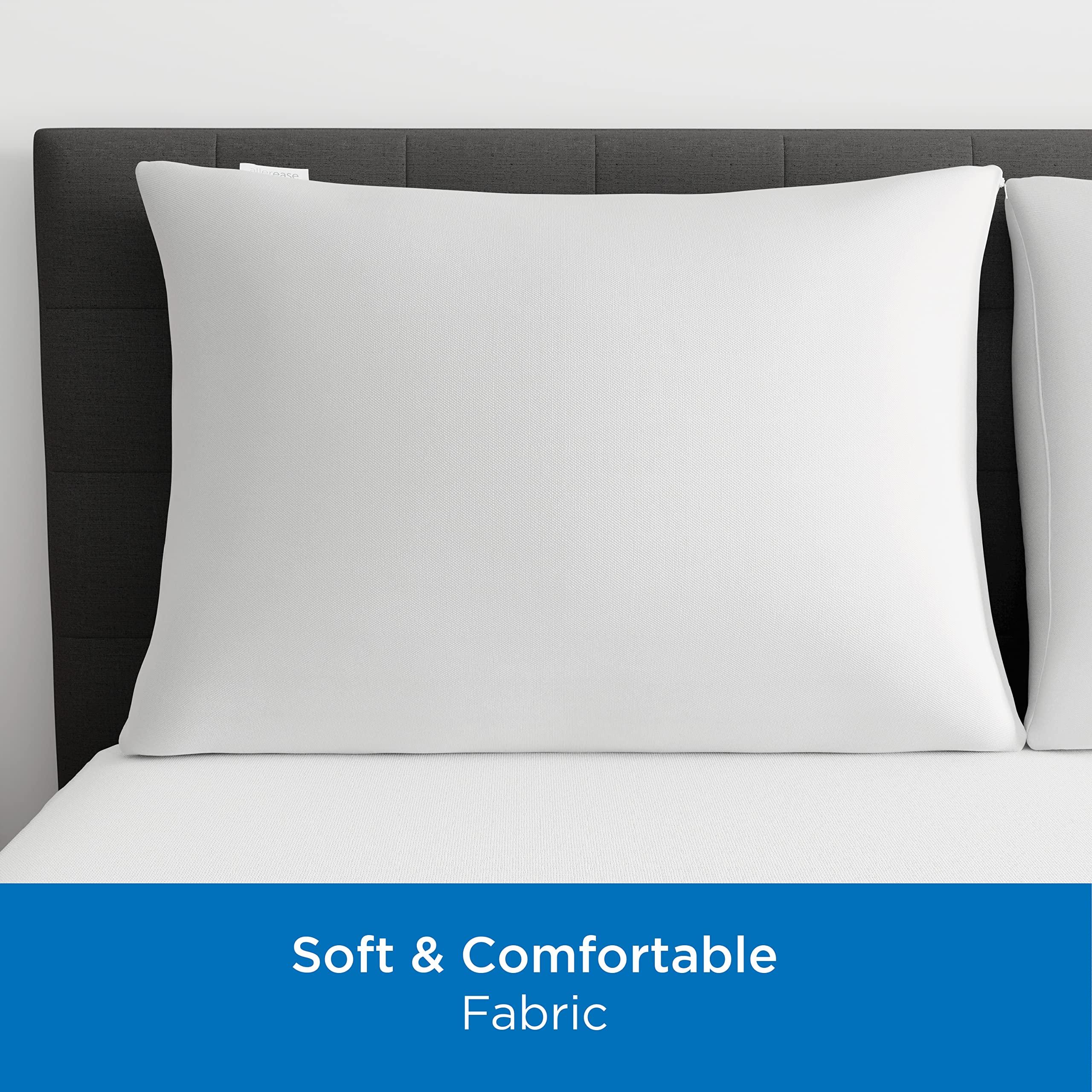 Set of 2 King AllerEase Pillow Protectors - Moisture Wicking, Advanced Allergy Protection - Premium Polyester, Zippered Protectors - Image 3