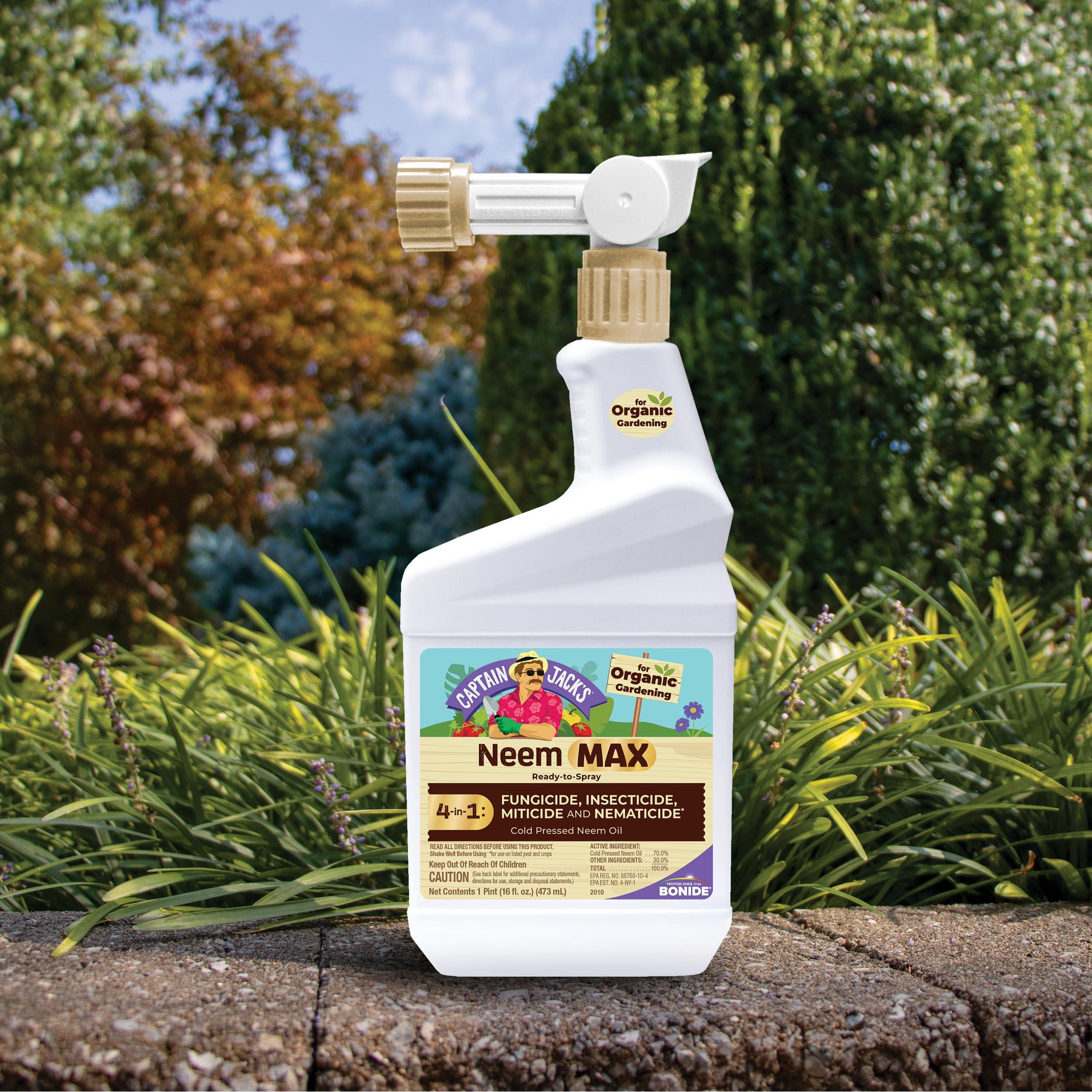 Bonide Captain Jack's Neem Max, 16 oz Ready-to-Spray Cold Pressed Neem Oil, Multi-Purpose Insecticide, Fungicide, Miticide and Nematicide for Organic Gardening - Image 3