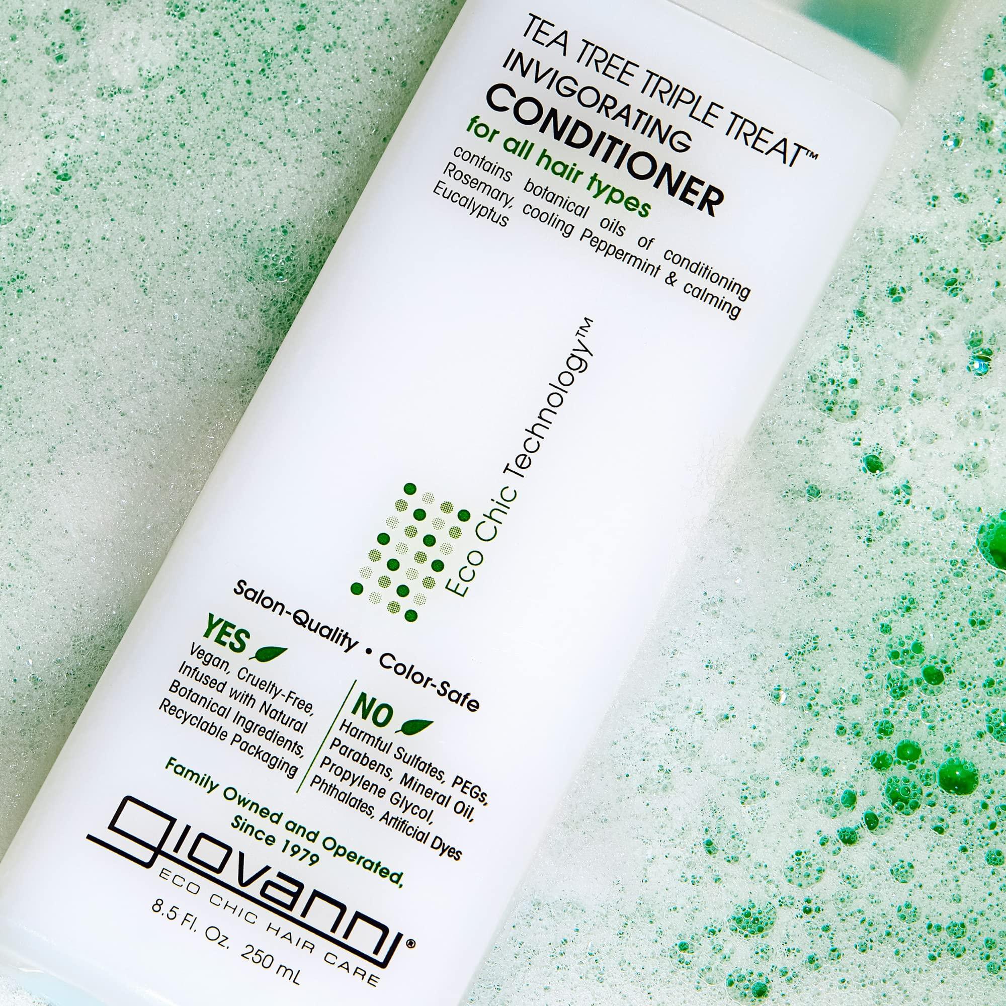 GIOVANNI Tea Tree Triple Treat Invigorating Conditioner, 8.5 oz. - Cooling Peppermint, Eucalyptus, Rosemary, Helps Dry Flaking Scalp, Lauryl and Laureth Sulfate Free, Paraben Free - Image 16