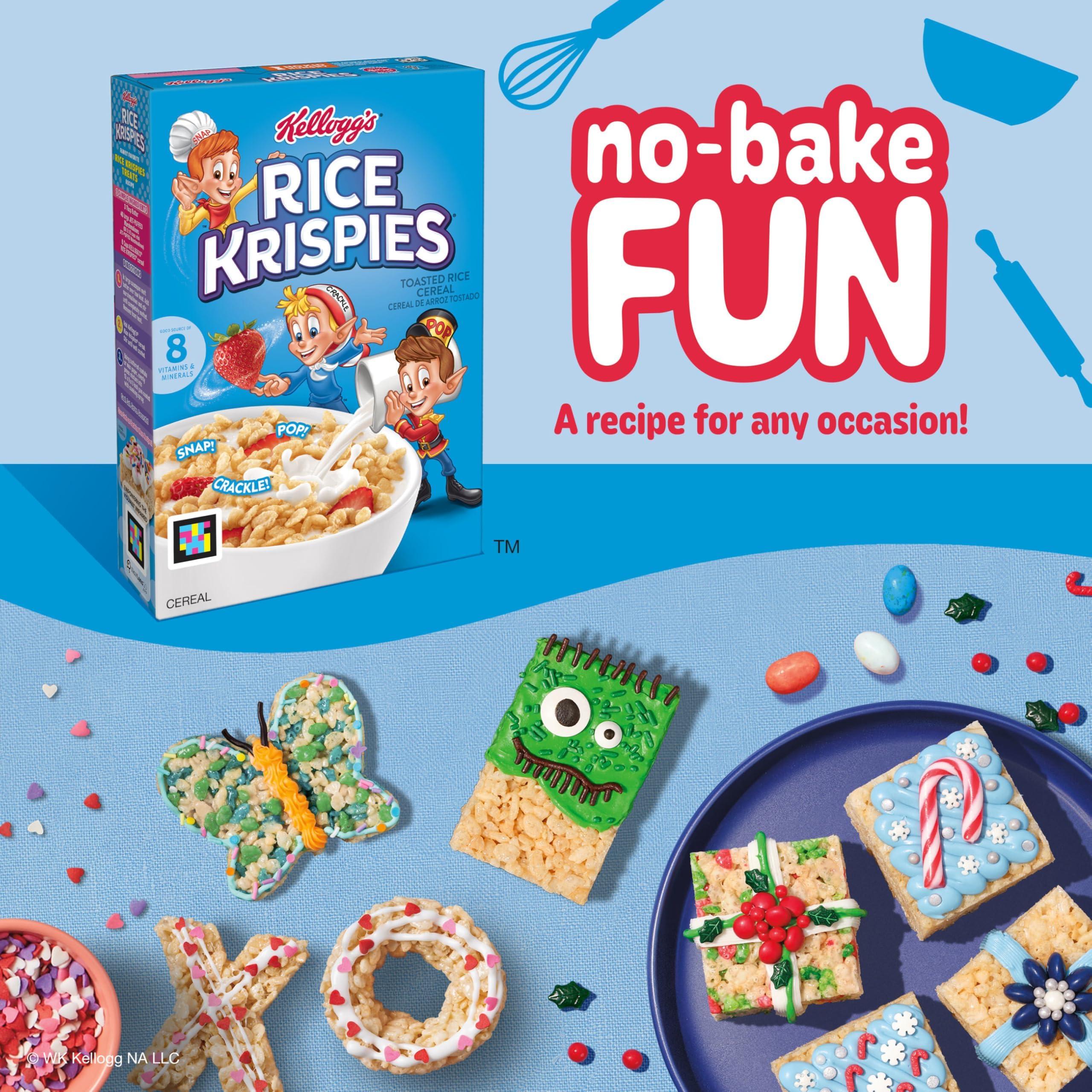 Kellogg's Rice Krispies Breakfast Cereal, 8 Vitamins and Mineral, Large Size, Original, 12oz Box (1 Box) - Image 4