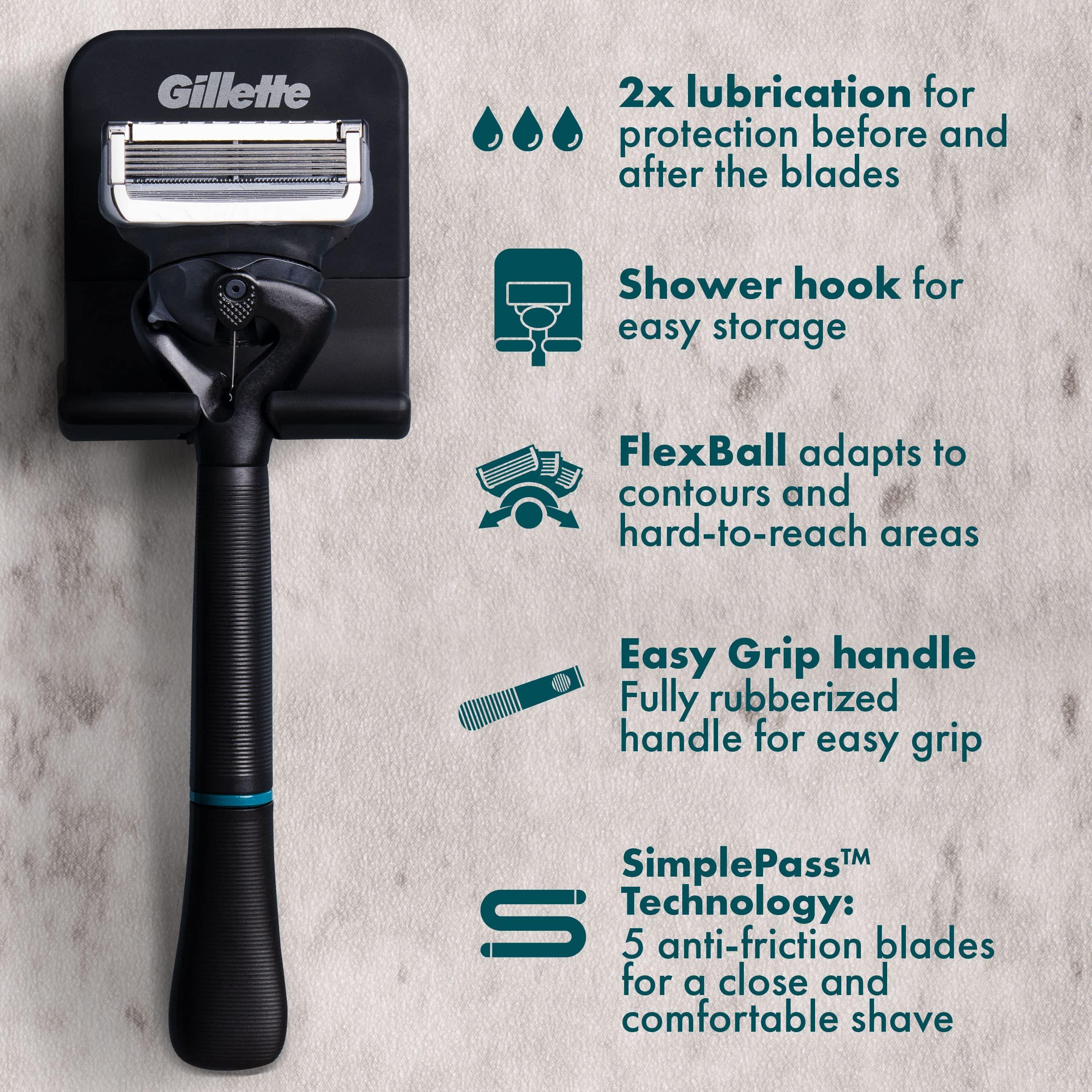 Gillette Intimate Razor for Men, Men’s Pubic Razors for Manscaping, Gentle and Easy to Use, Designed For Pubic Hair, 1 Handle, 2 Blade Refills - Image 2