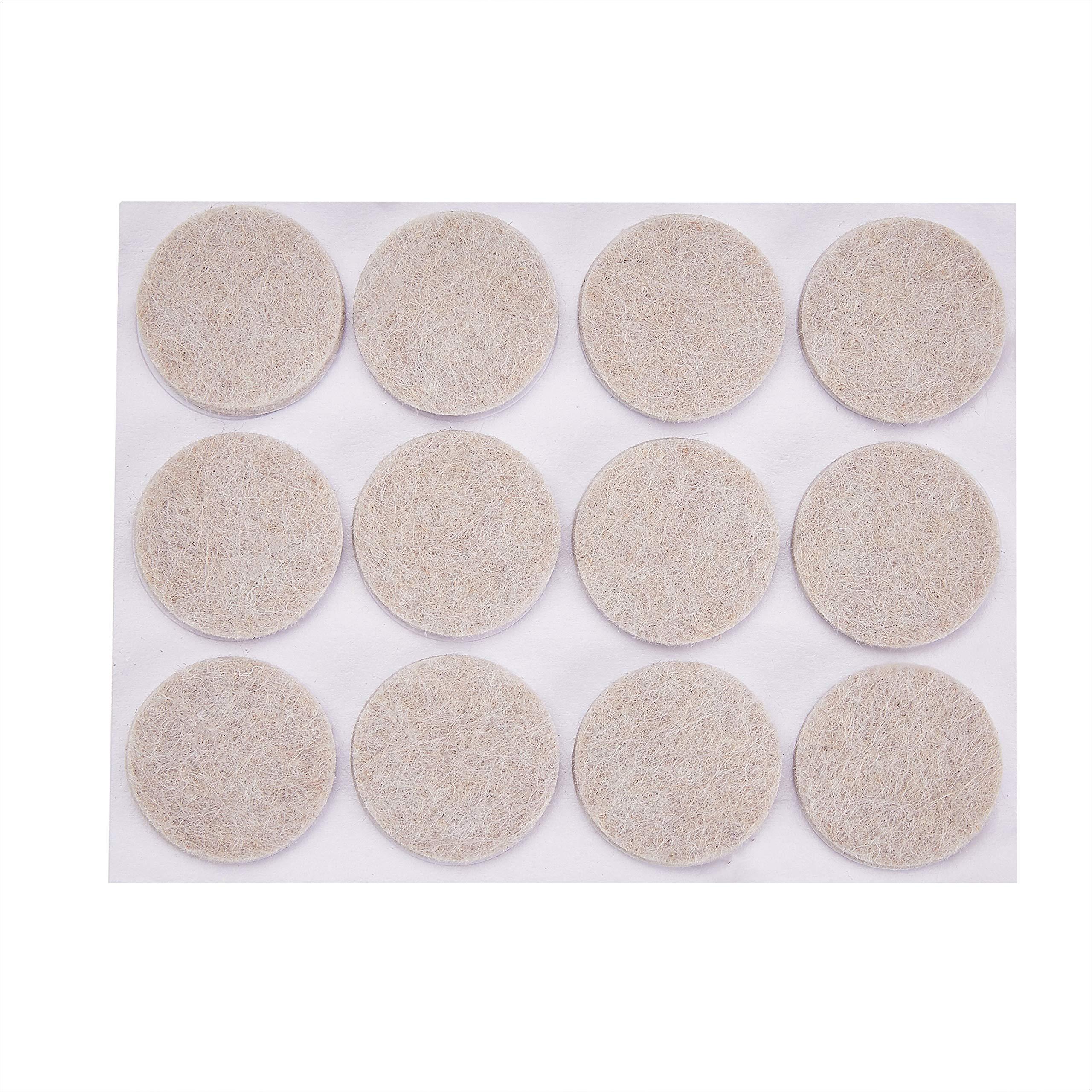 Amazon Basics Round Felt Furniture Pads, 1 inch, 32 Count, 4 x 4 x 3/8", 4.7" x 4.7" x 0.4", Beige - Image 4