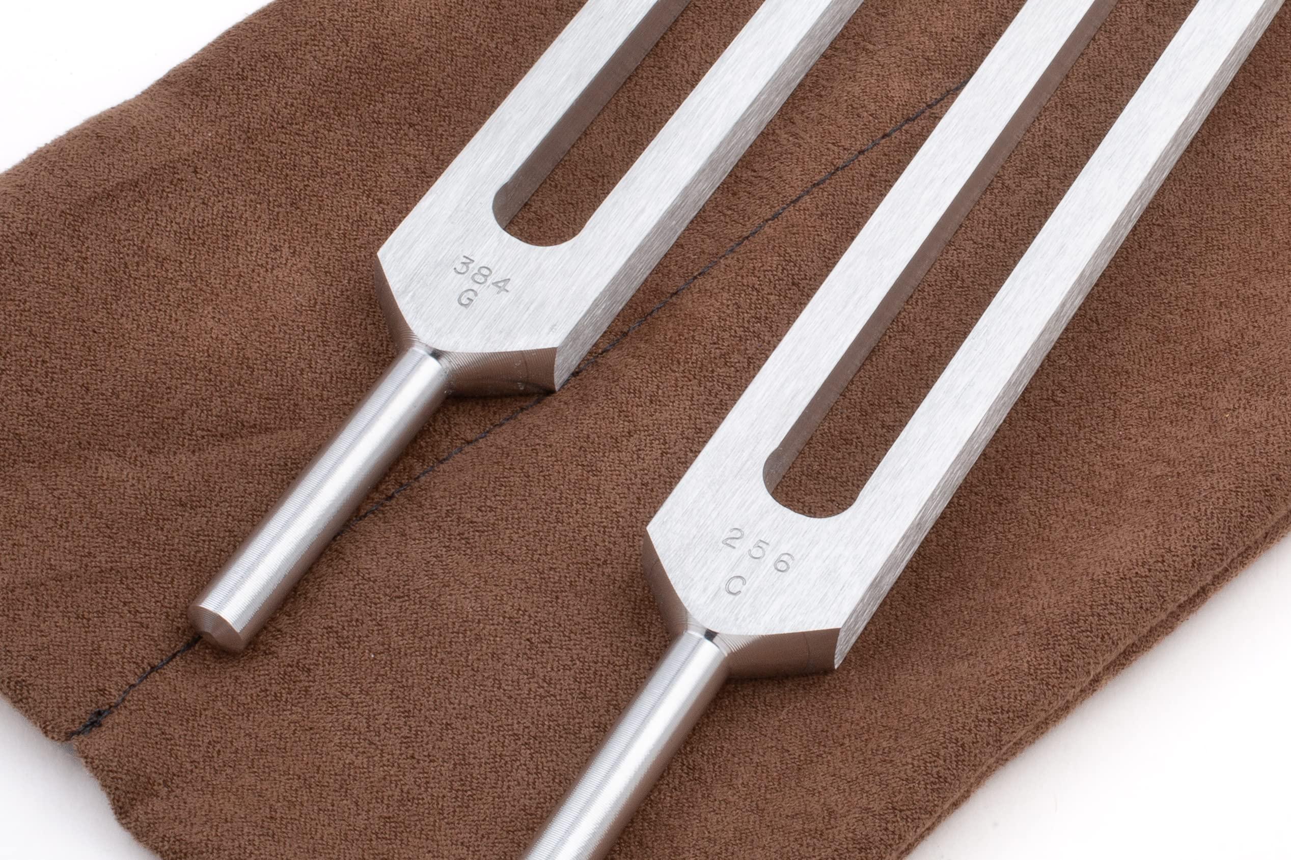 Body Tuners Tuning Forks - 256Hz & 384Hz (C&G) for Sound Healing, Precision-Machined Aluminum Alloy - Made in USA - Chakra Healing, Sound Therapy, Reiki, Yoga, Energy Balancing Tools.