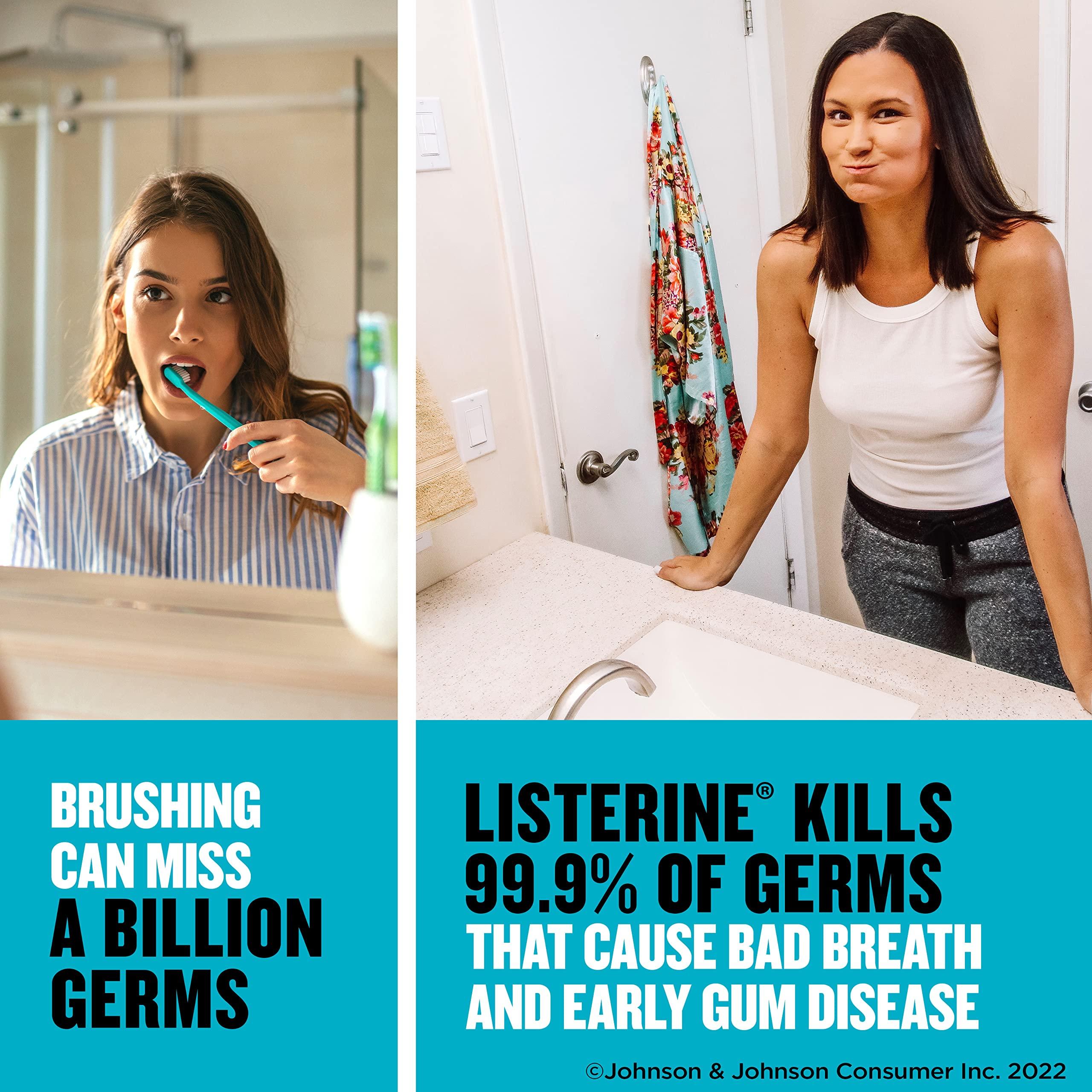 Listerine Cool Mint Antiseptic Mouthwash for Bad Breath, Plaque and Gingivitis, Travel Size, 3.2 Fl Oz ,Pack of 12 - Image 5