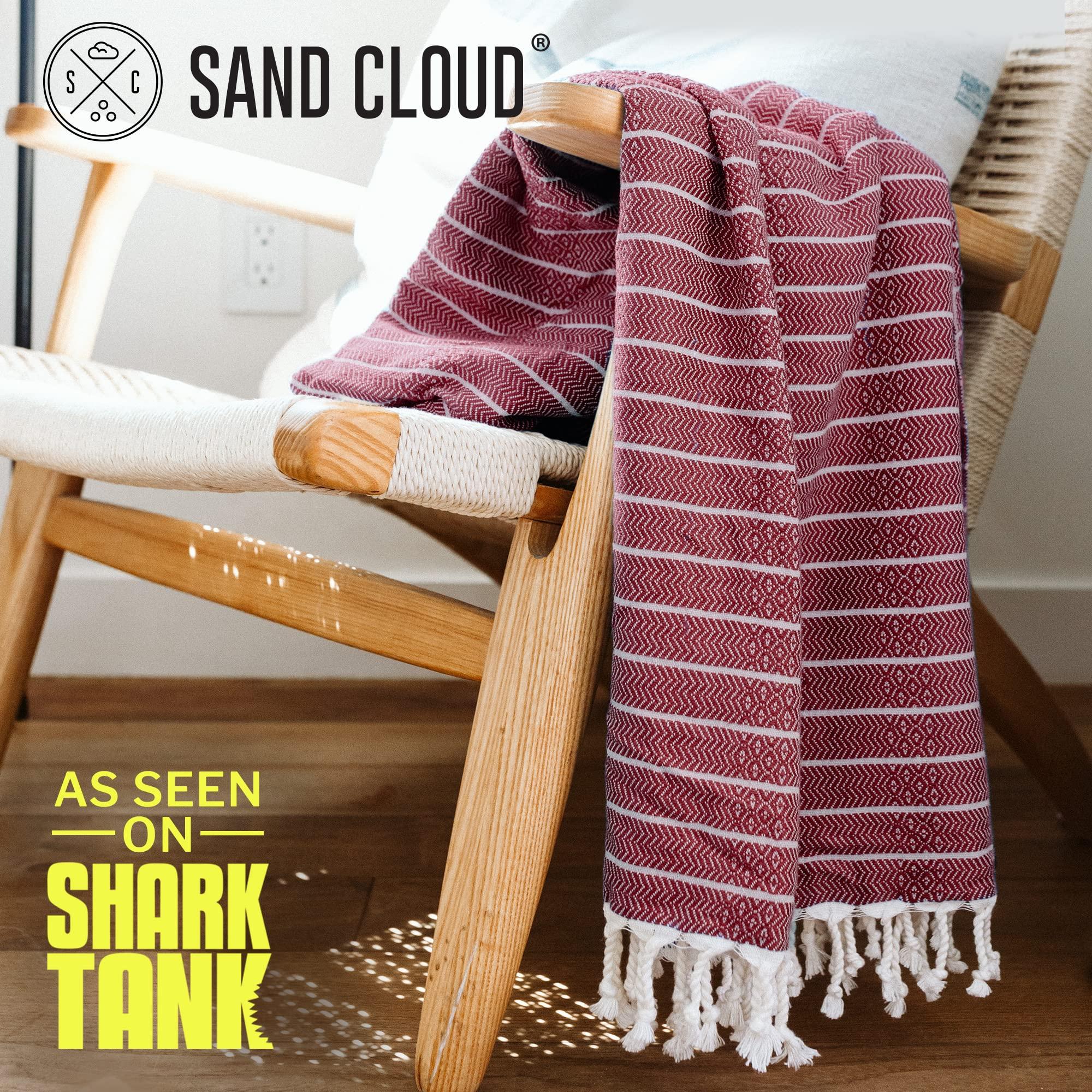 Sand Cloud Turkish Beach Towel - Sand Proof - 100% Certified Organic Turkish Towel - Quick Dry Towel for Beach, Picnic, Blanket or Bath - As Seen on Shark Tank - Gocek Burgundy - Image 2