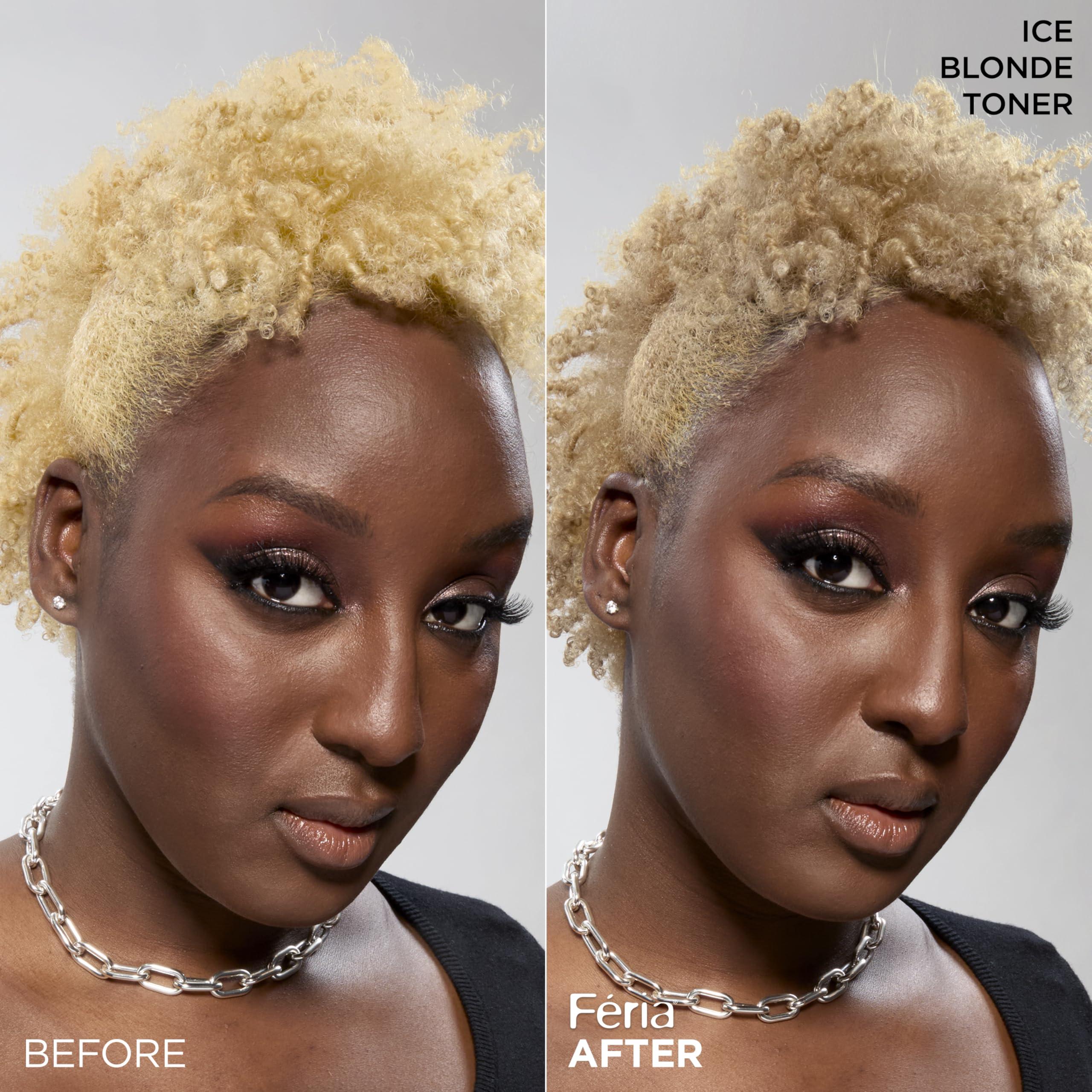 L'Oreal Paris Feria Long-Lasting Anti Brass Power Hair Toner, Ammonia Free Demi Permanent Hair Color, Ice Blonde Hair Toner, 1 Application - Image 5