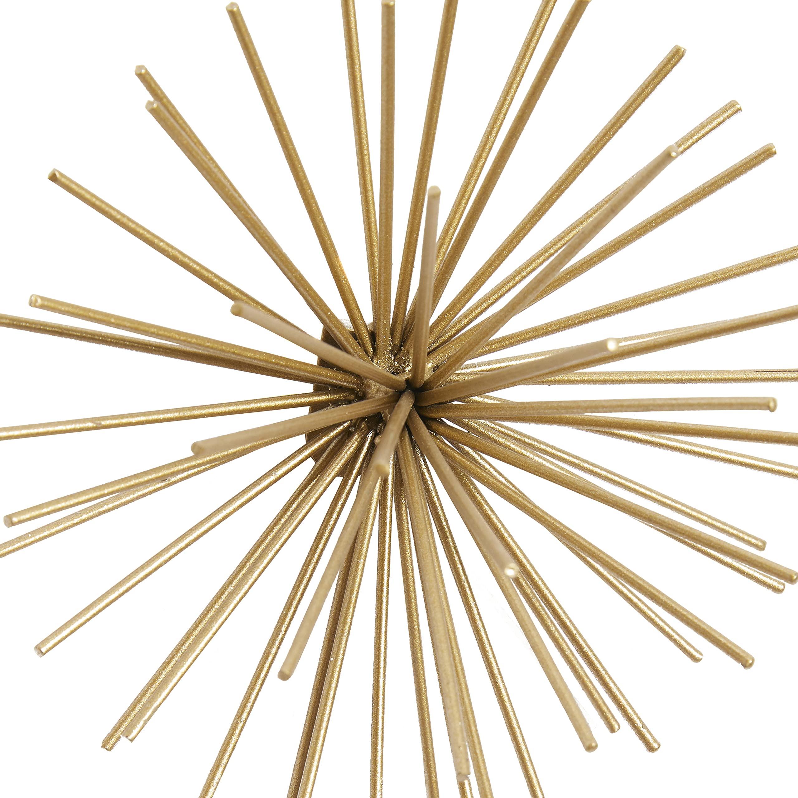 Deco 79 Metal Starburst 3D Long Spike Wall Decor, Set of 3 6", 9", 12"W, Gold - Image 4