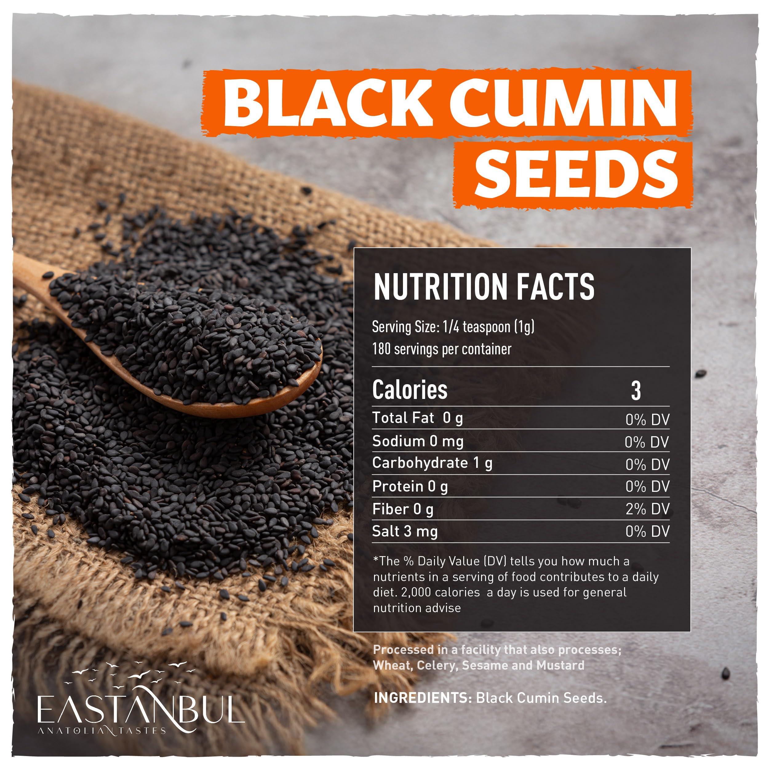 Eastanbul Nigella Seeds, Black Cumin Seed, Whole Black Cumin, Flavorful, Natural AKA Nigella Sativa & Kalonji, Perfect for Cooking and Baking, No Salt, No Preservatives, No Additives, 6.4oz - Image 2