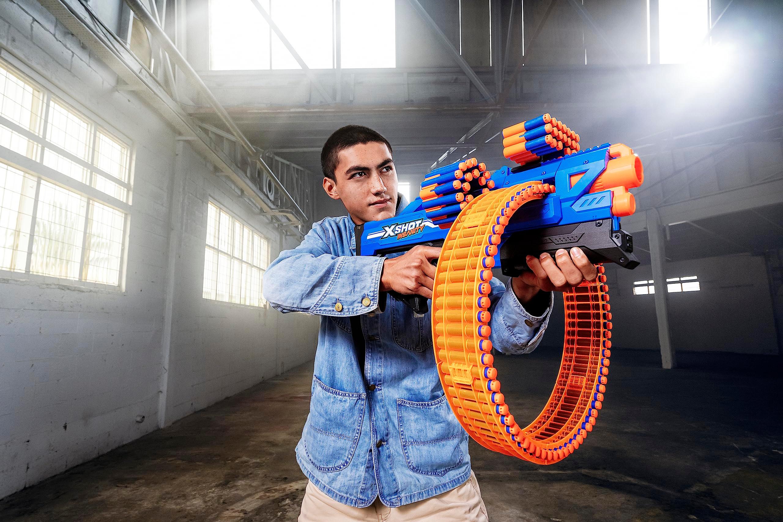 X-Shot Insanity Mad Mega Barrel by ZURU with 72 Darts, Air Pocket Technology and Dart Storage, Rotating Barrel with Large Dart Capacity, Outdoor Toy for Boys and Girls, Teens and Adults - Image 2