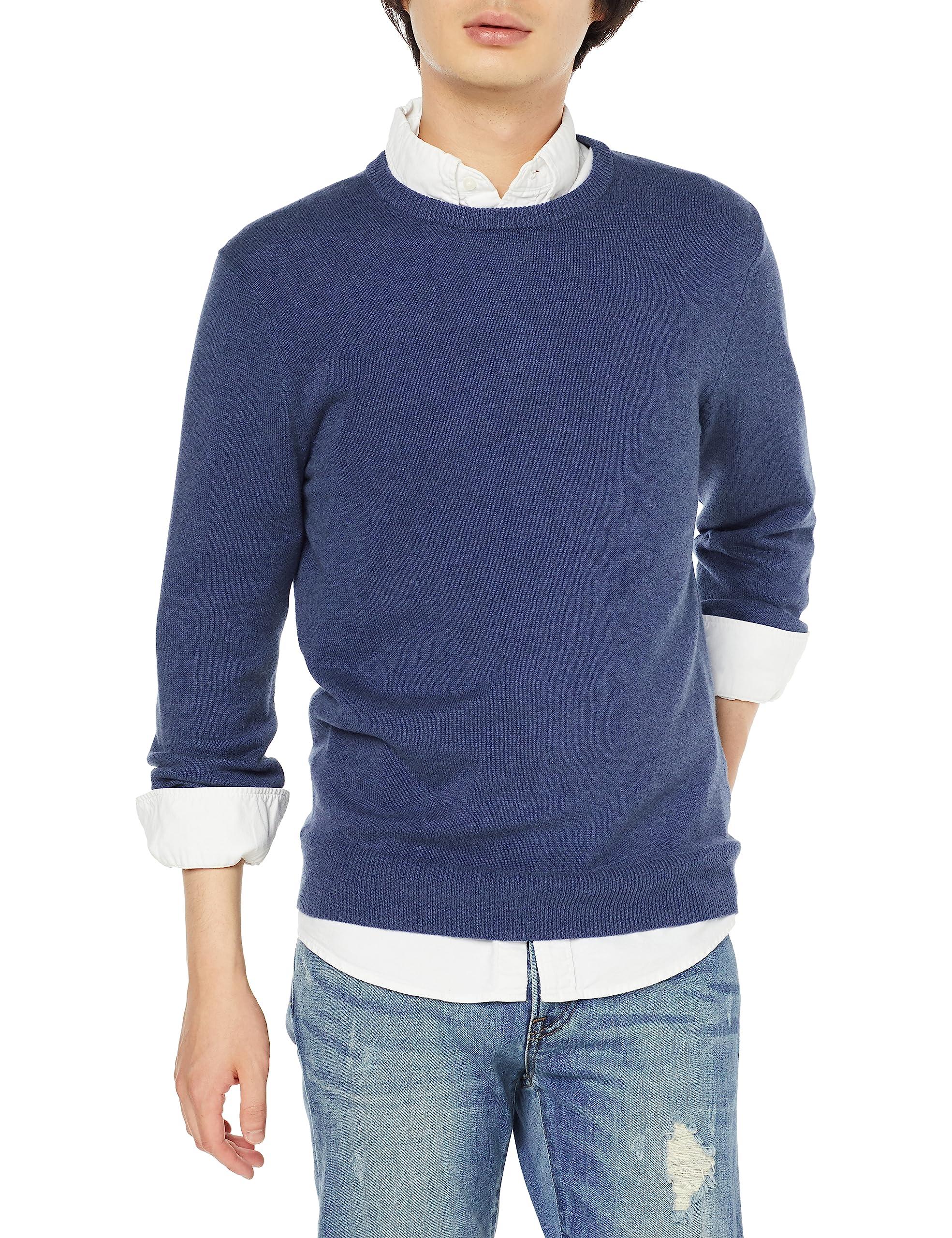 Amazon Essentials Men's Long-Sleeve Crewneck Sweater, 100% Cotton, Big & Tall Options Available