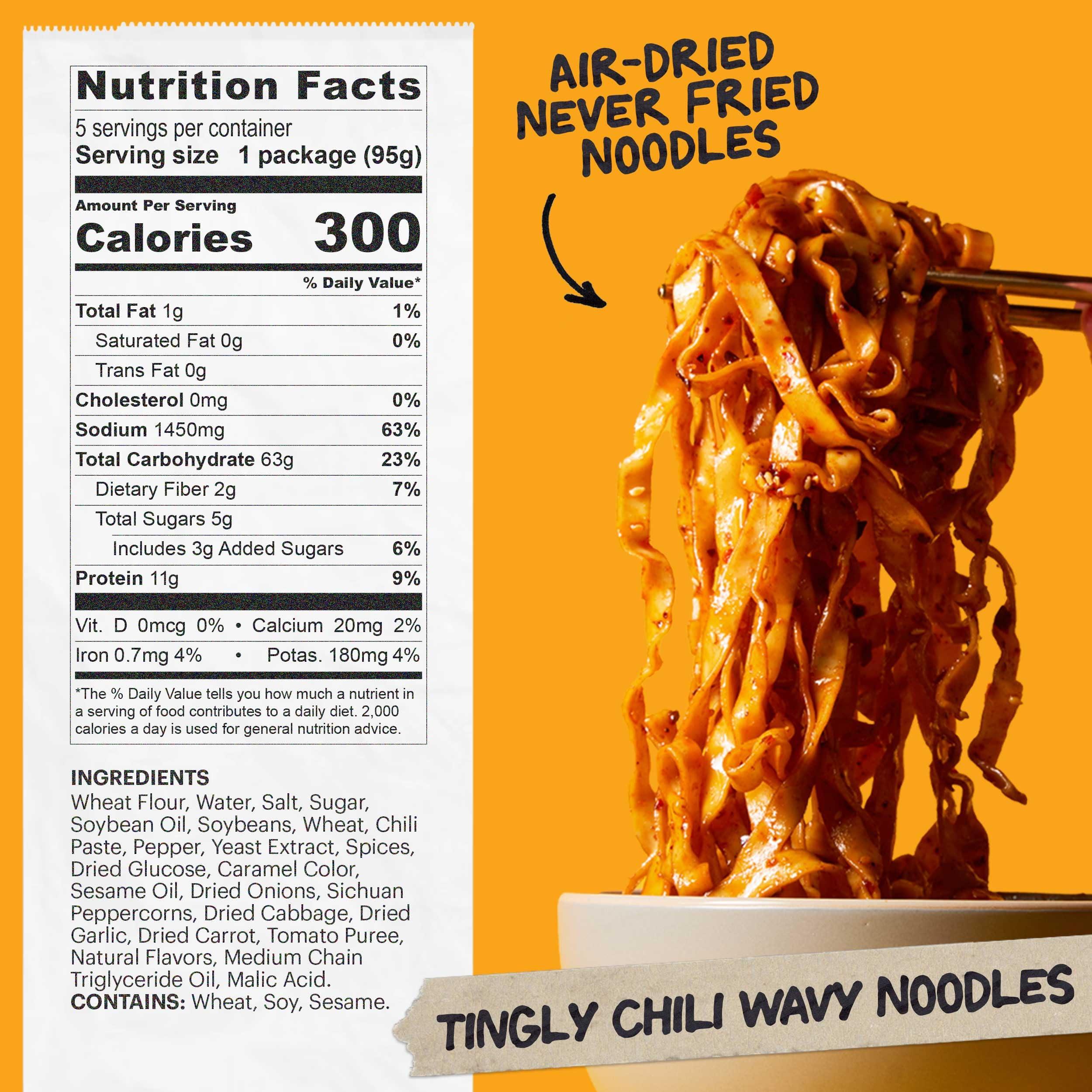 Momofuku Tingly Chili Ramen Noodles by David Chang, 5 Count (Pack of 1) Air-Dried Vegan Instant Noodles with Sauce - Image 2