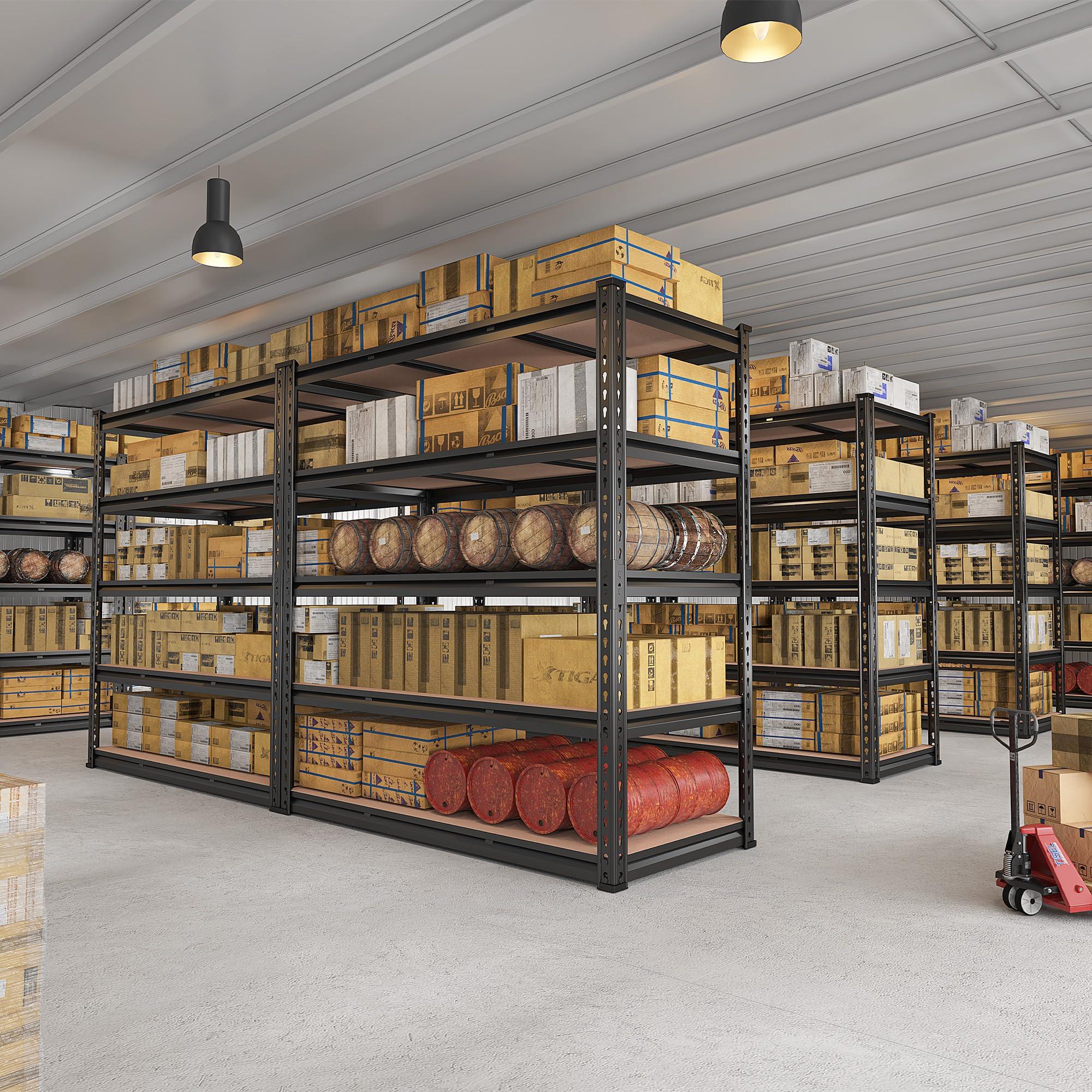 REIBII 48" W Garage Shelving Heavy Duty 3020LBS Storage Shelves 5 Tier Heavy Duty Shelving Adjustable Garage Shelves for Basement, Warehouse, Commercial, Easy Assemble, 48" W x 72" H x 24" D - Image 8