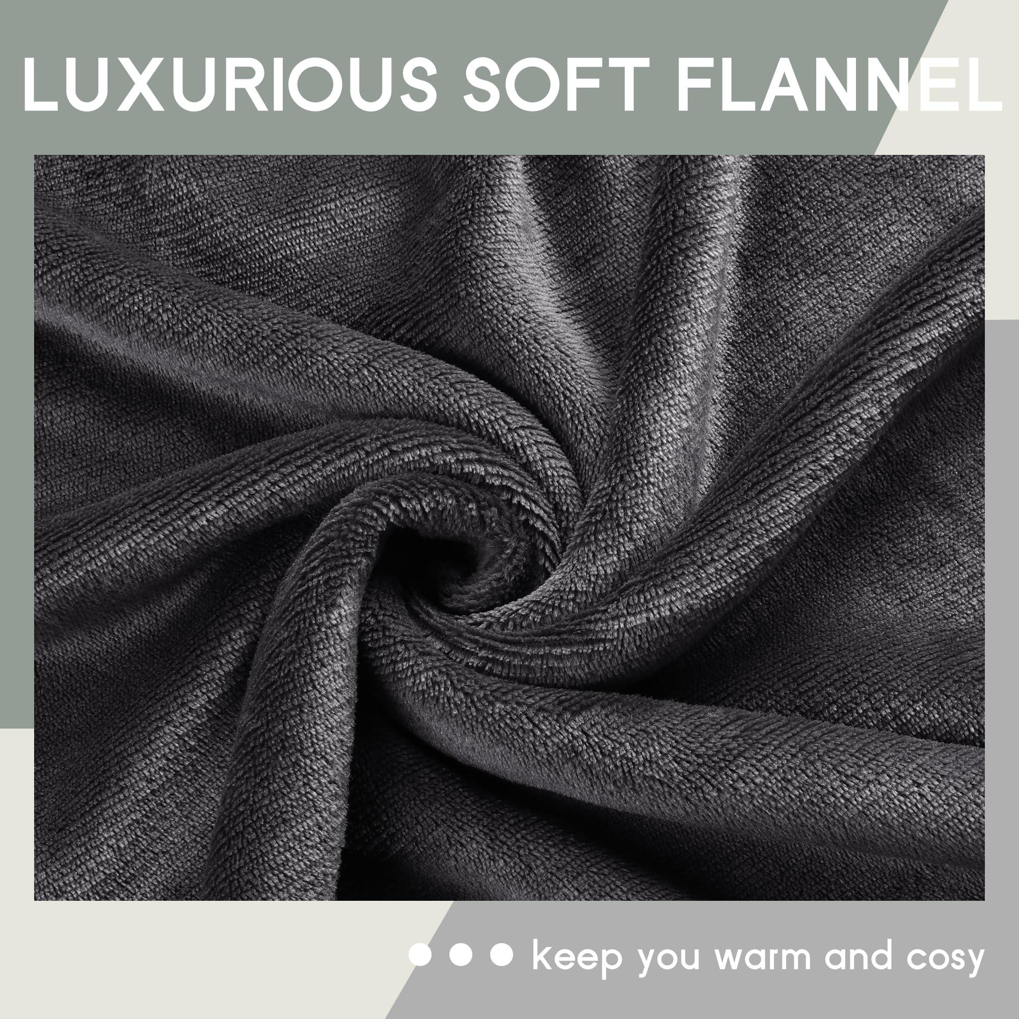 Minervada Heated Blanket Electric Blanket Full Size 72''x84'', Soft Flannel Heating Blanket with 10 Hour Auto Off - 5 Heat Settings - Machine Washable - Dark Grey - Image 3