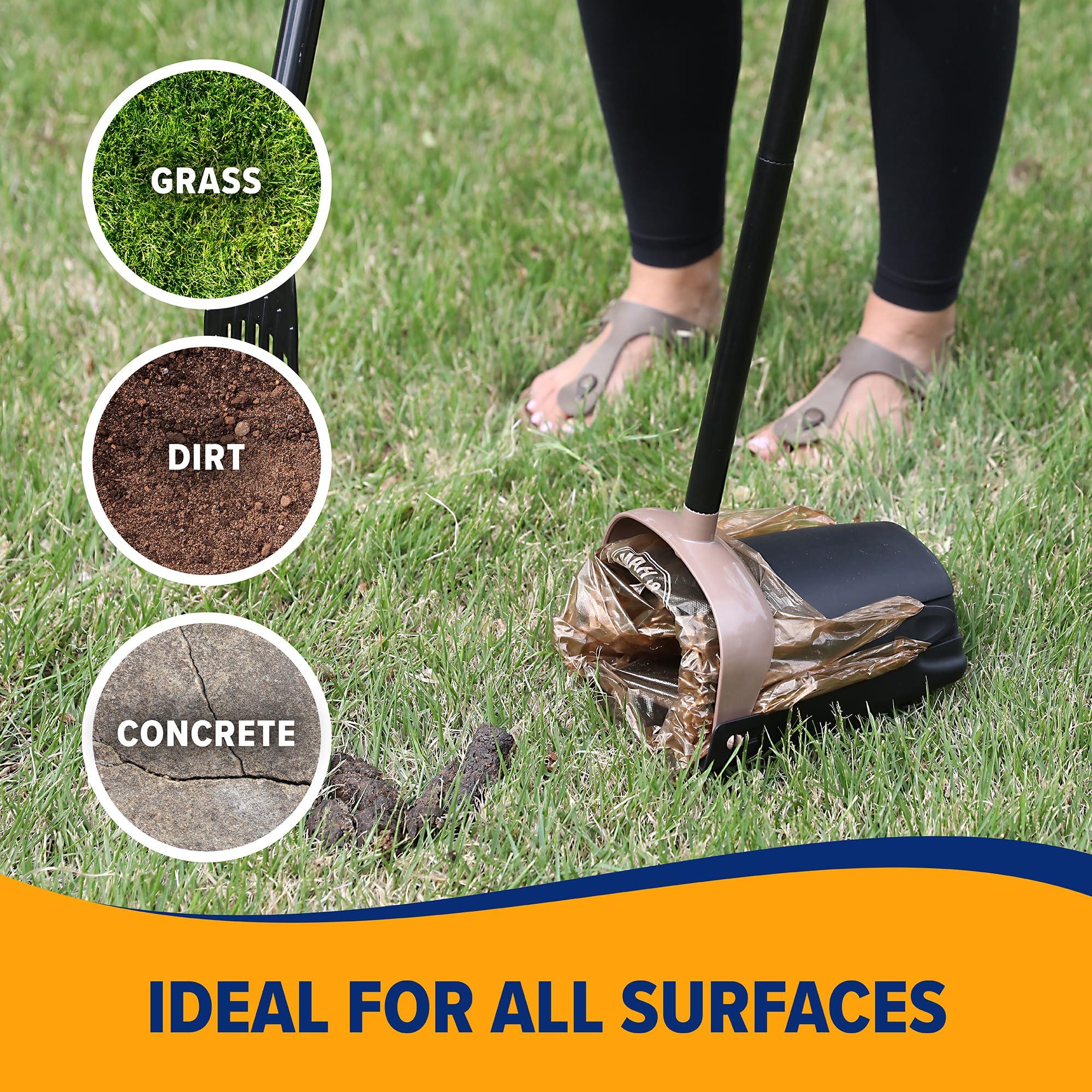 Arm & Hammer Dog Pooper Scooper Swivel Bin & Rake, Poop Scoop for Dogs, Black (2 Heavy Duty Scented Waste Bags Included) - Image 2