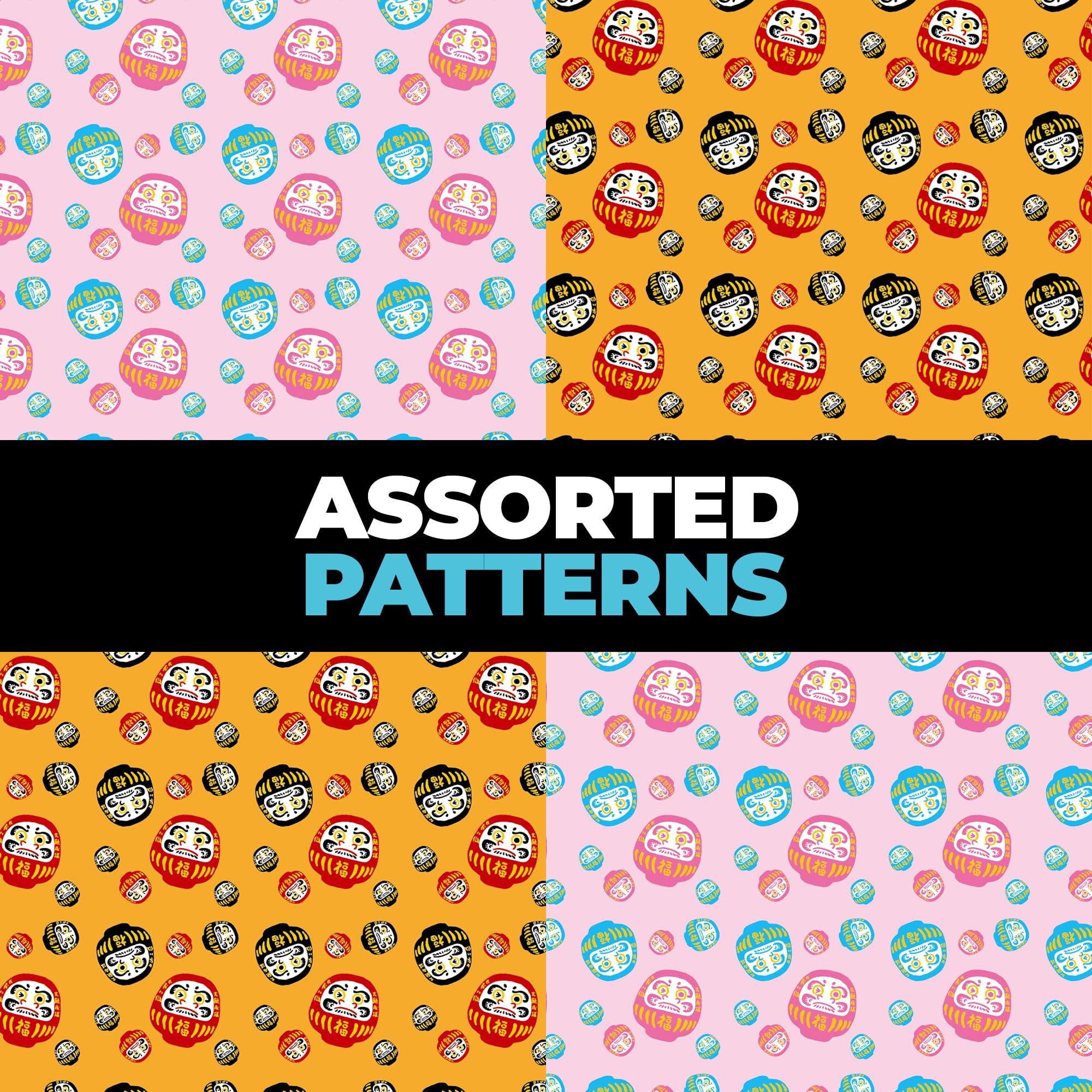 Hakua Design Waterproof A4 Paper Set Colorful Paper, Pattern Cardstock, Colored Copier Paper, and Cute Stationery Paper (Japanese Doll) - Image 2
