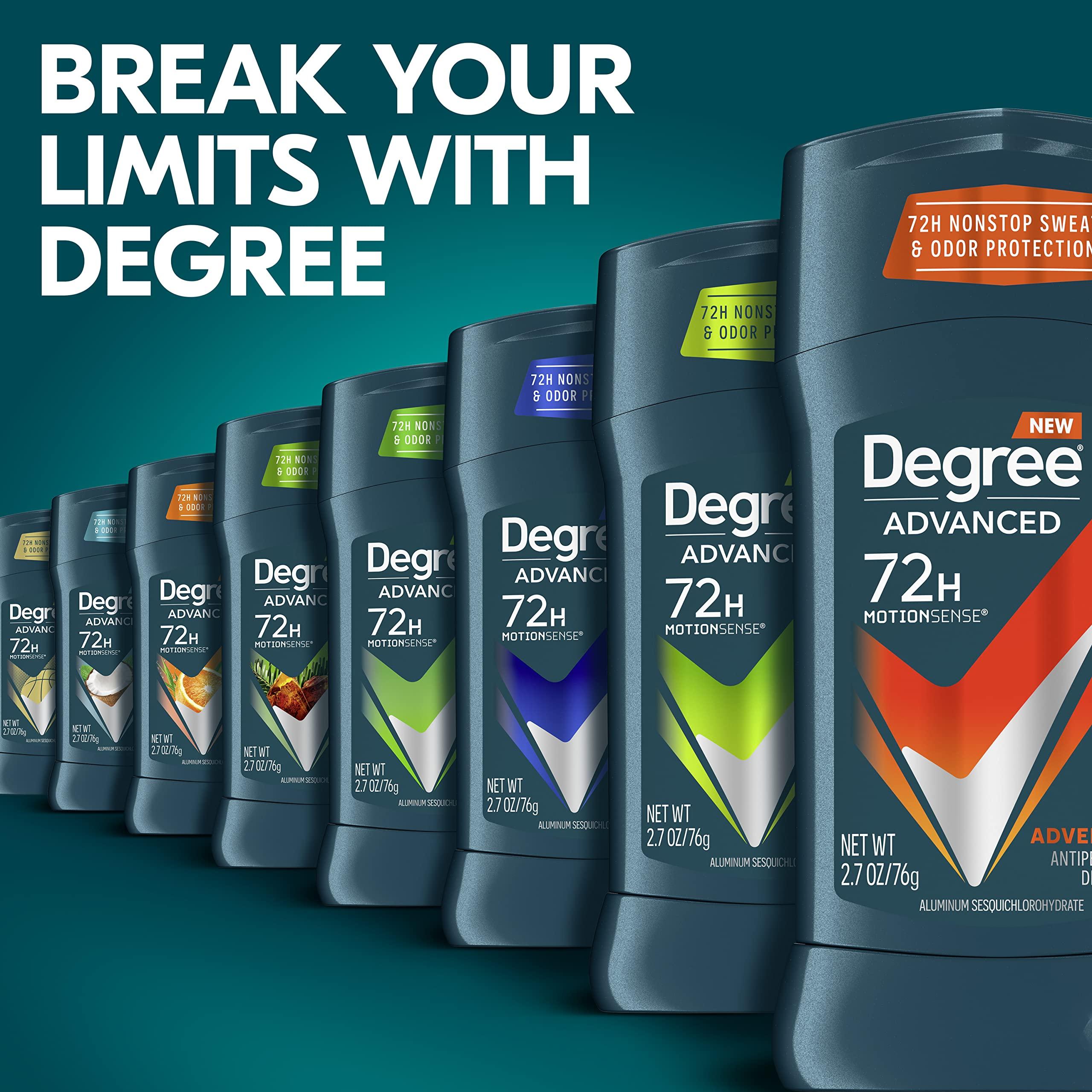 Degree Men Antiperspirant Deodorant Adventure Freshness and Odor Protection Deodorant for Men 2.7 Oz, (Pack of 4) Woodsy, Stick - Image 8