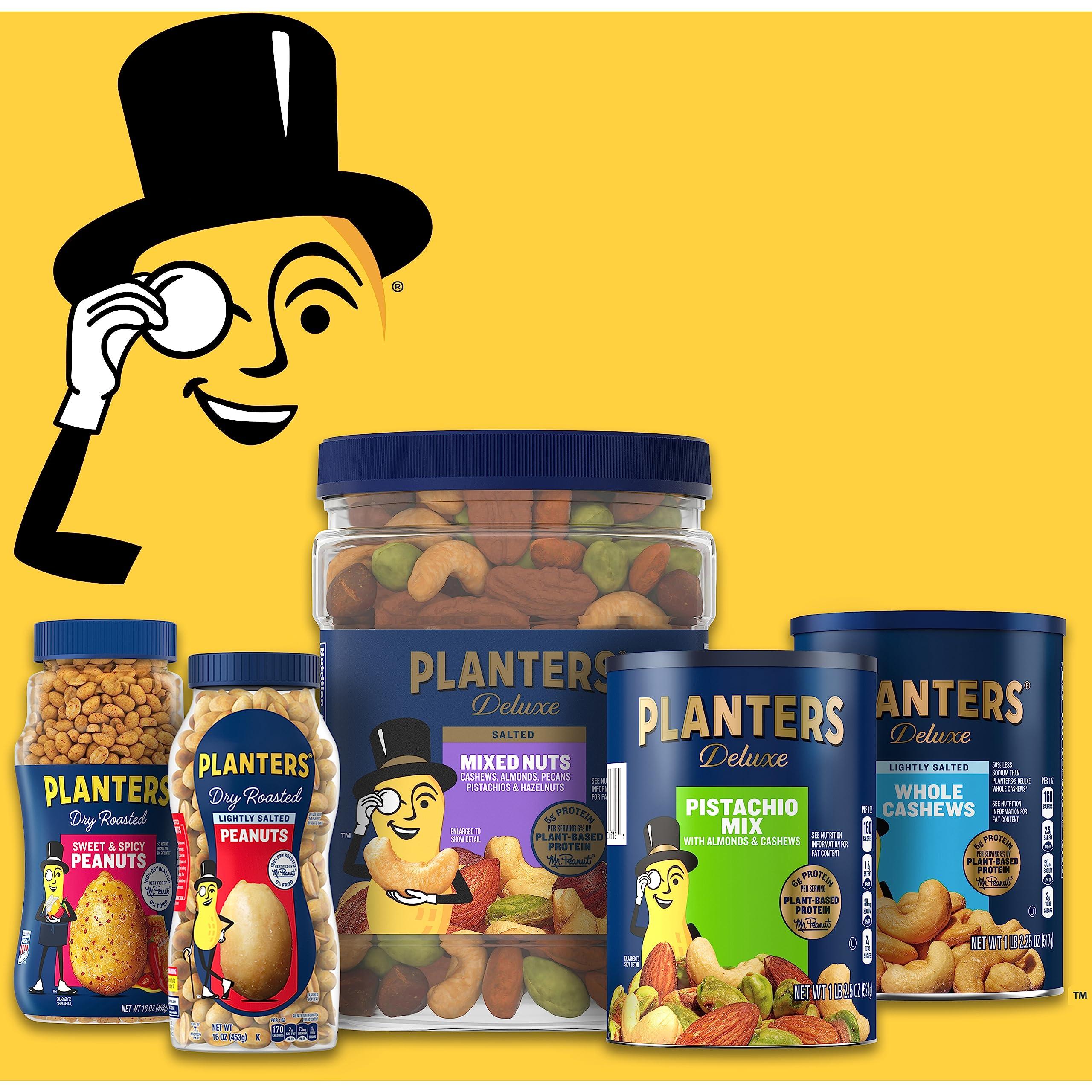 PLANTERS Deluxe Mixed Nuts, Cashews, Almonds, Pecans, Pistachios, Hazelnuts, Roasted with Sea Salt, Party Snacks, Plant-Based Protein Nut Mix, Snacks for Adults, After School Snack Mix, 27oz - Image 7