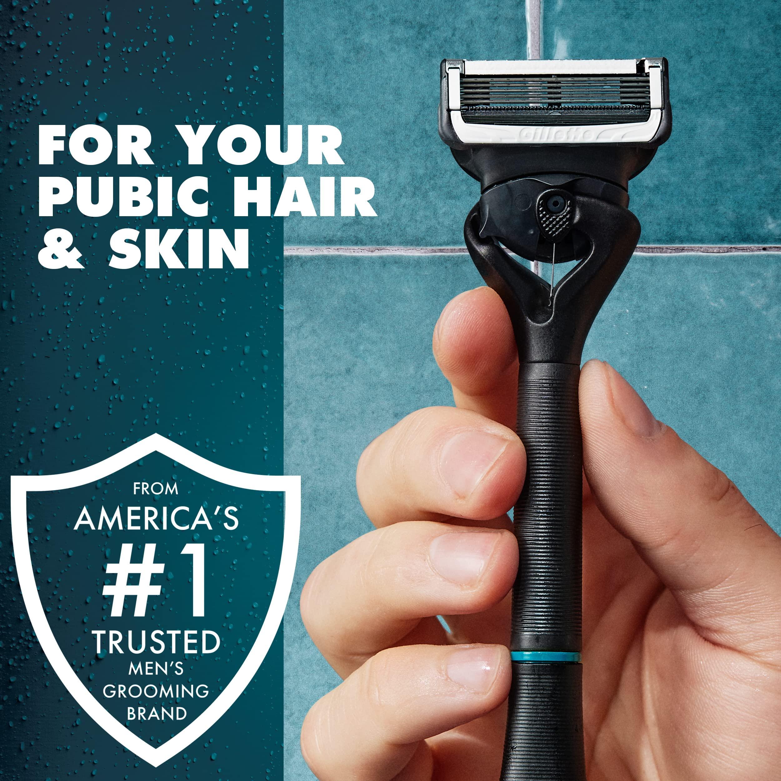 Gillette Intimate Razor for Men, Men’s Pubic Razors for Manscaping, Gentle and Easy to Use, Designed For Pubic Hair, 1 Handle, 2 Blade Refills - Image 6