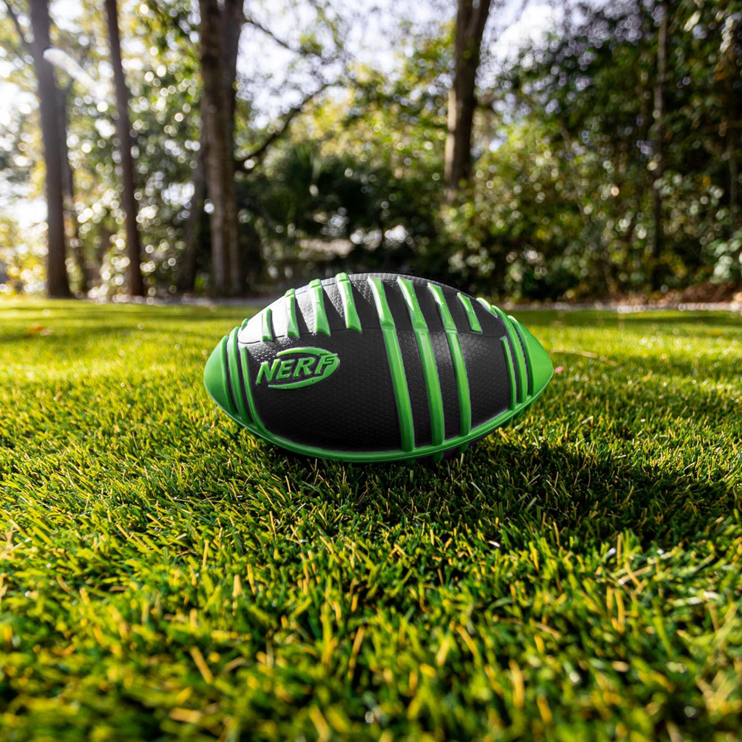 Nerf Weather Blitz Foam Football for All-Weather Play - Easy-to-Hold Grips – Great for Indoor and Outdoor Games - Green - Image 2