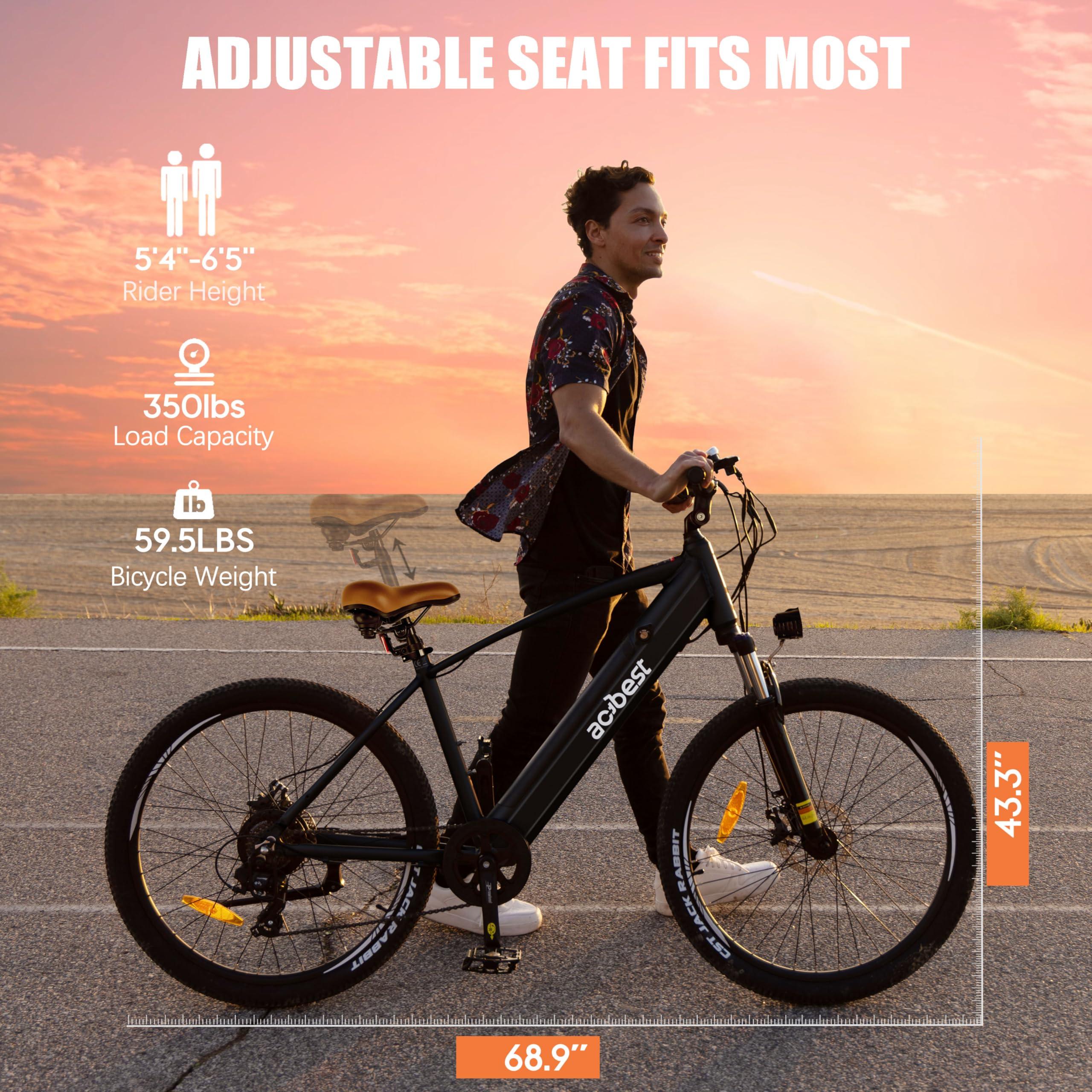 ACTBEST Core Electric Bike for Adults - Peak 1000W Brushless Motor Ebike, 468&500Wh Removable Built in Battery 26&27.5X2.1 Tire Step Over Bicycle with 7 Speed, Commute E Bikes - Image 5