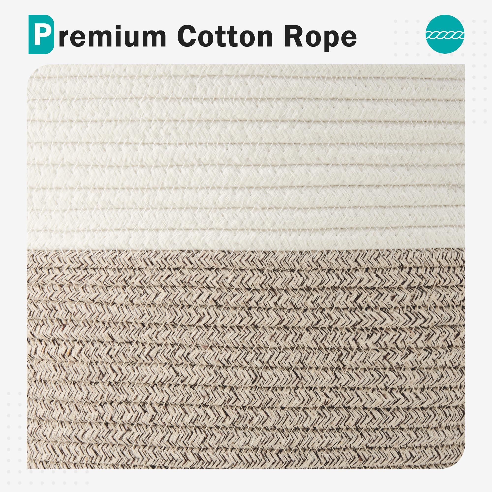 Cotton Rope Laundry Basket by YOUDENOVA, 58L Woven Collapsible Laundry Hamper, Clothes Hamper with Reinforced Handles in the Laundry Room, Bedroom, Bathroom, Brown - Image 6