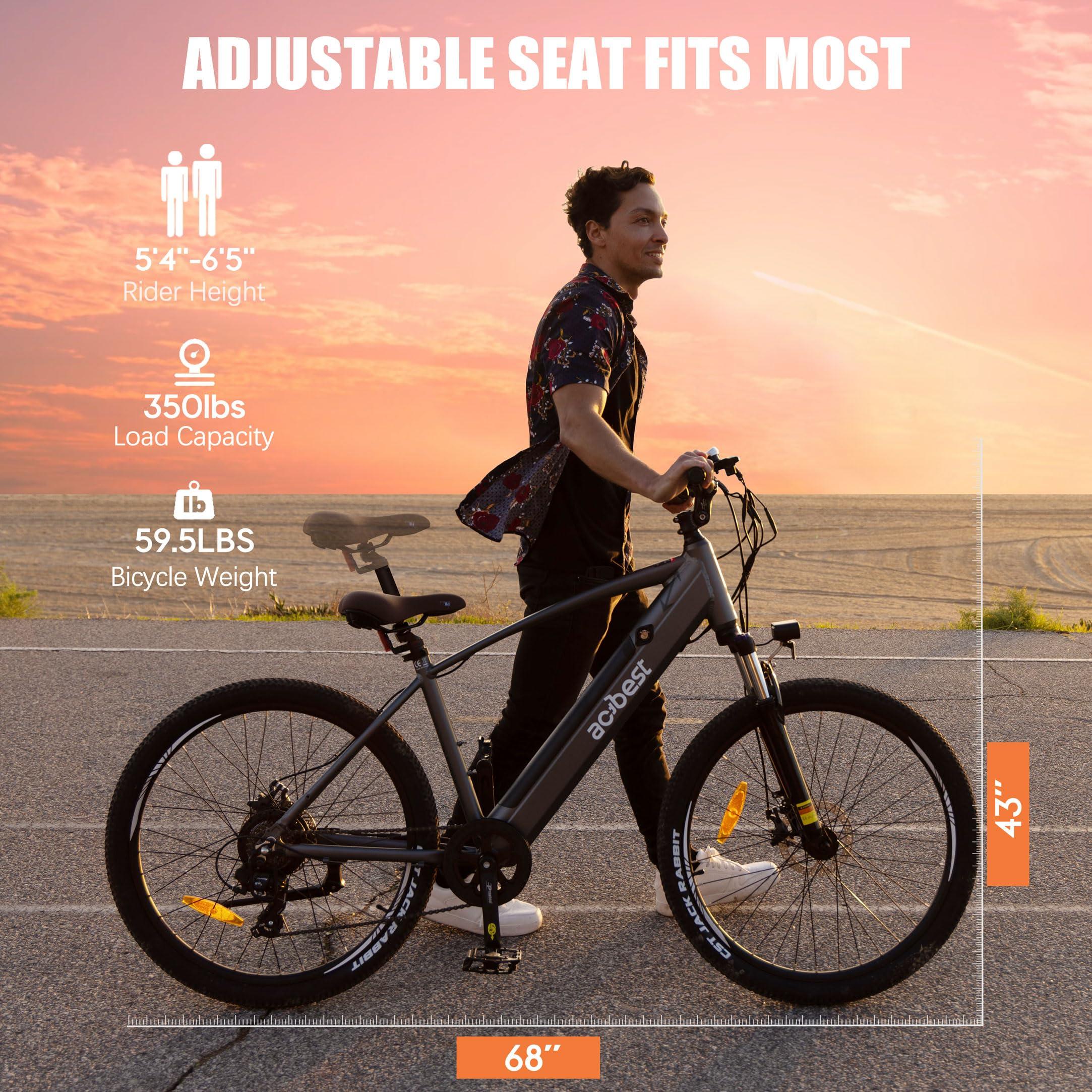 ACTBEST Core Electric Bike for Adults - Peak 1000W Brushless Motor Ebike, 468&500Wh Removable Built in Battery 26&27.5X2.1 Tire Step Over Bicycle with 7 Speed, Commute E Bikes - Image 6