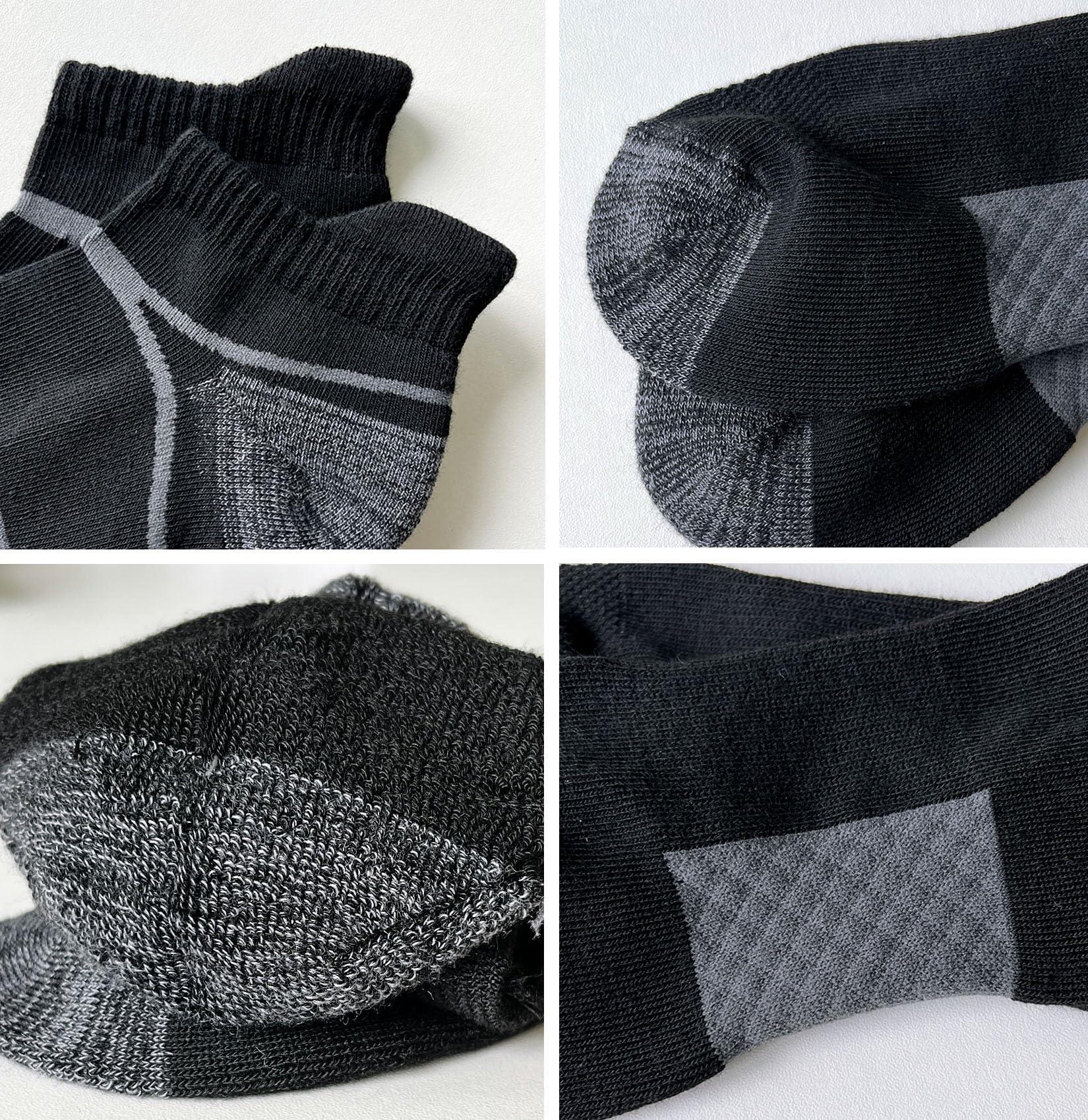 suaskk Men's Athletic Cushioned Ankle Socks Comfort Wicking Anti-Blister Running Sock 5 Pairs - Image 6