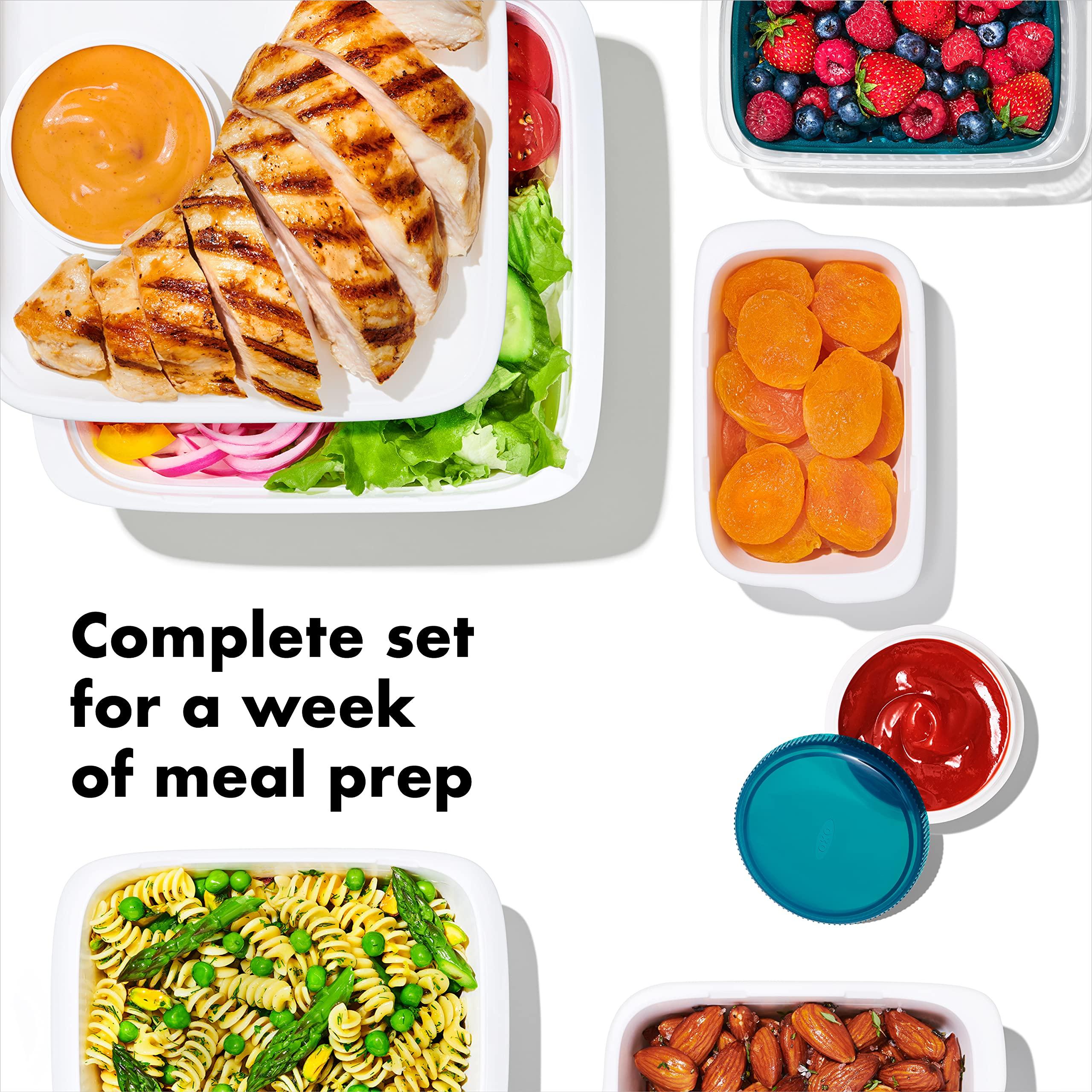 OXO Good Grips Prep & Go 20 Piece Set | Leakproof Food Storage | Ideal for leftovers, meal prep and work lunches | BPA Free | Microwave Safe | Dishwasher Safe | Freezer Safe | Odor and Stain Resistant - Image 4