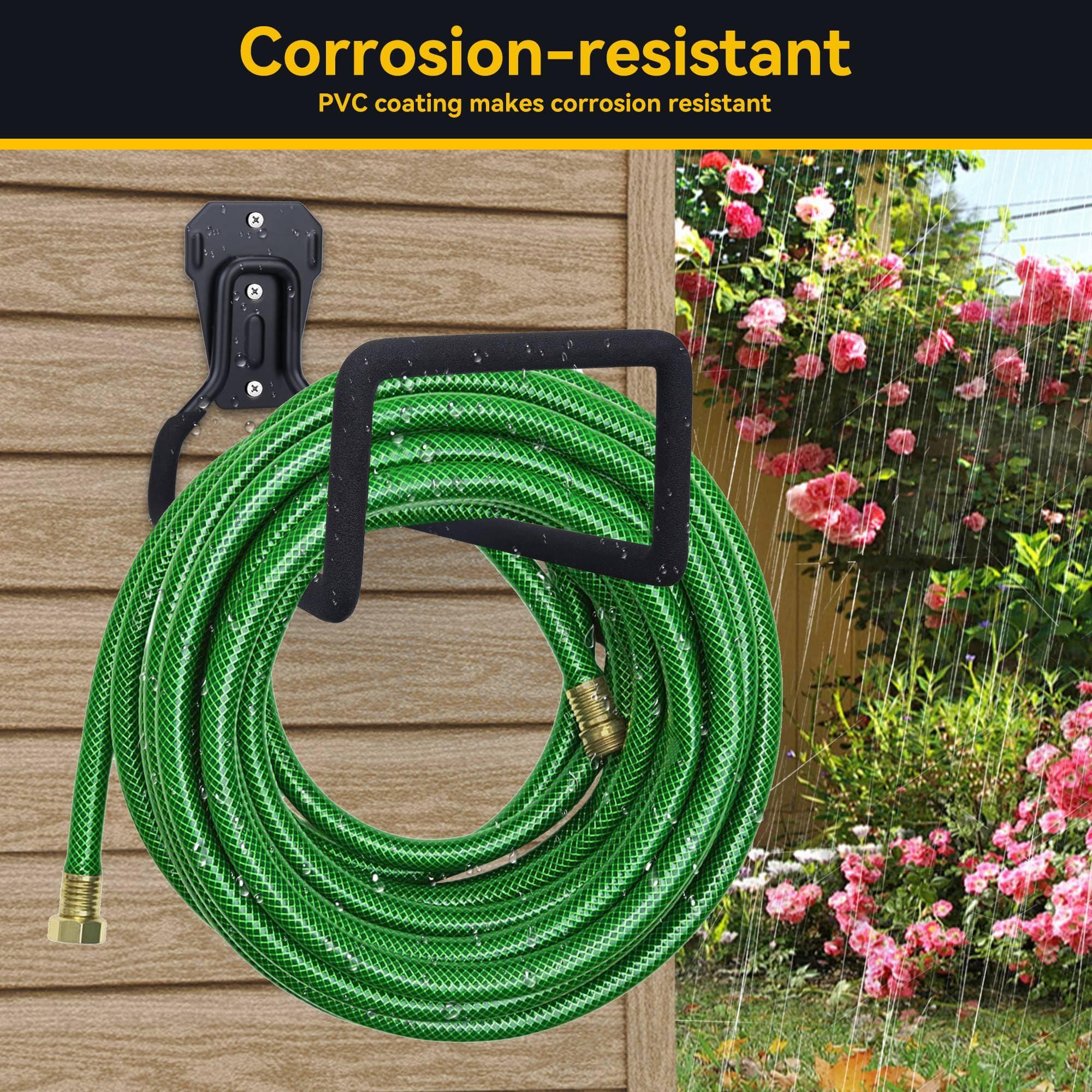 LeafNuo Hose Holder, Metal Heavy Duty Wall Mount Hook, Water Hose Hanger for Garden & Garage Storage - Image 3