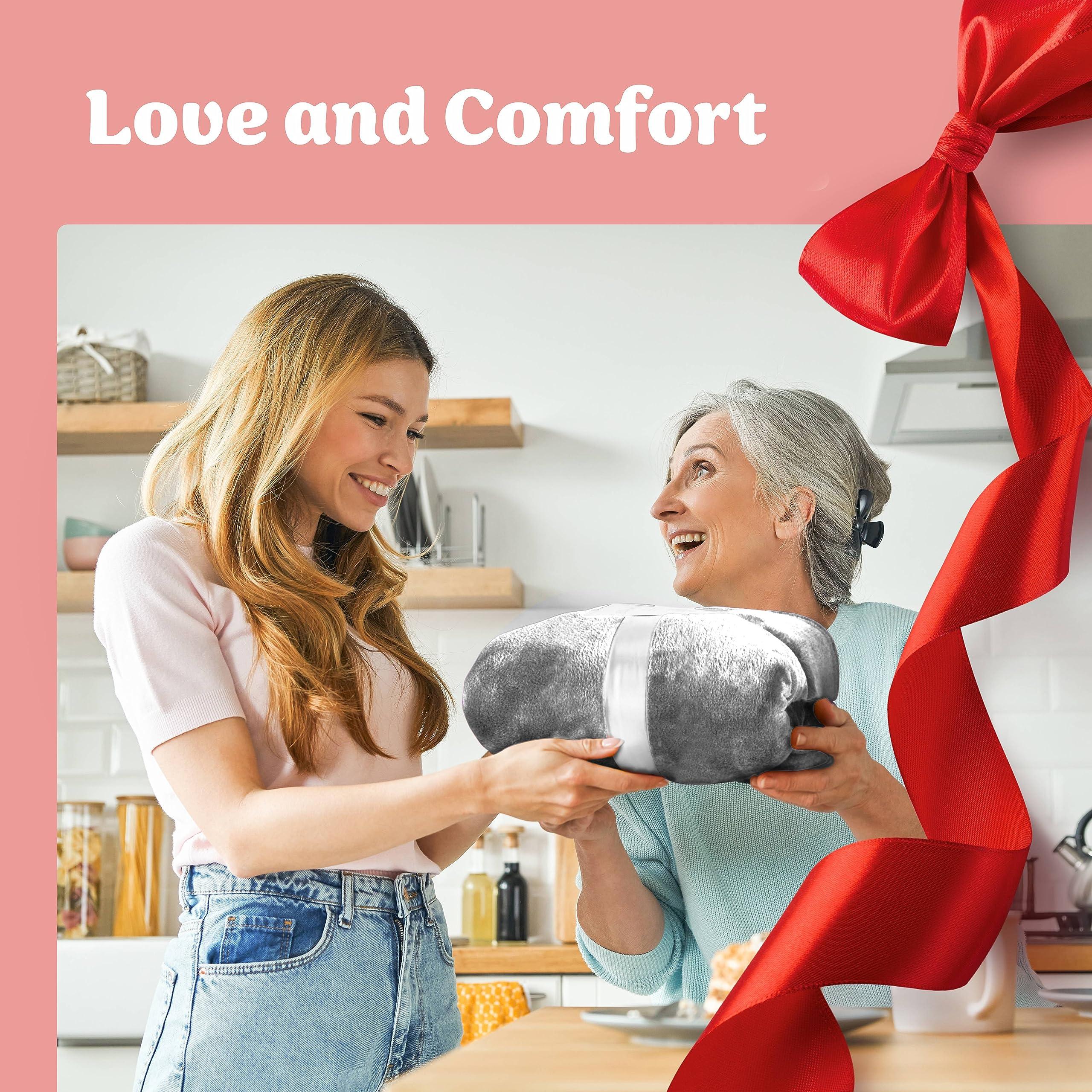 65" 50" Gray Throw Blanket for Mom - Christmas or Birthday Gift from Daughter or Son - Image 2