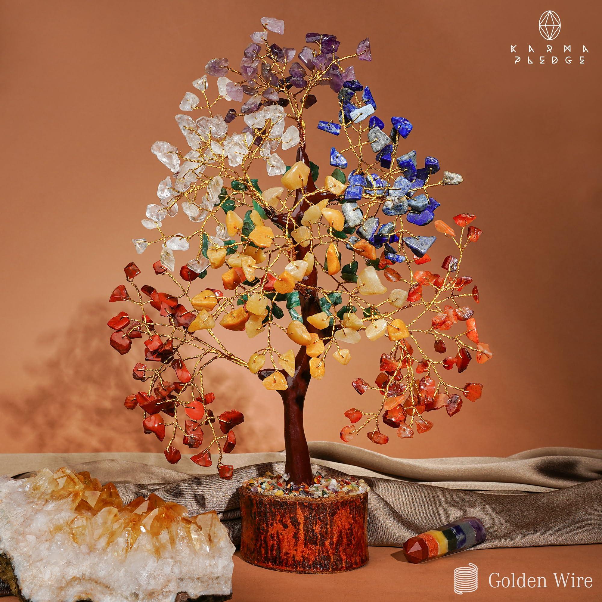Crystal Tree of Life 7 Chakra Healing Crystal Trees for Home Decor, Office Desk Decor, Living Room Decor, Handmade Bonsai Trees for Positive Energy, Money, Good Luck Birthday Gifts for Women, Mom - Image 2
