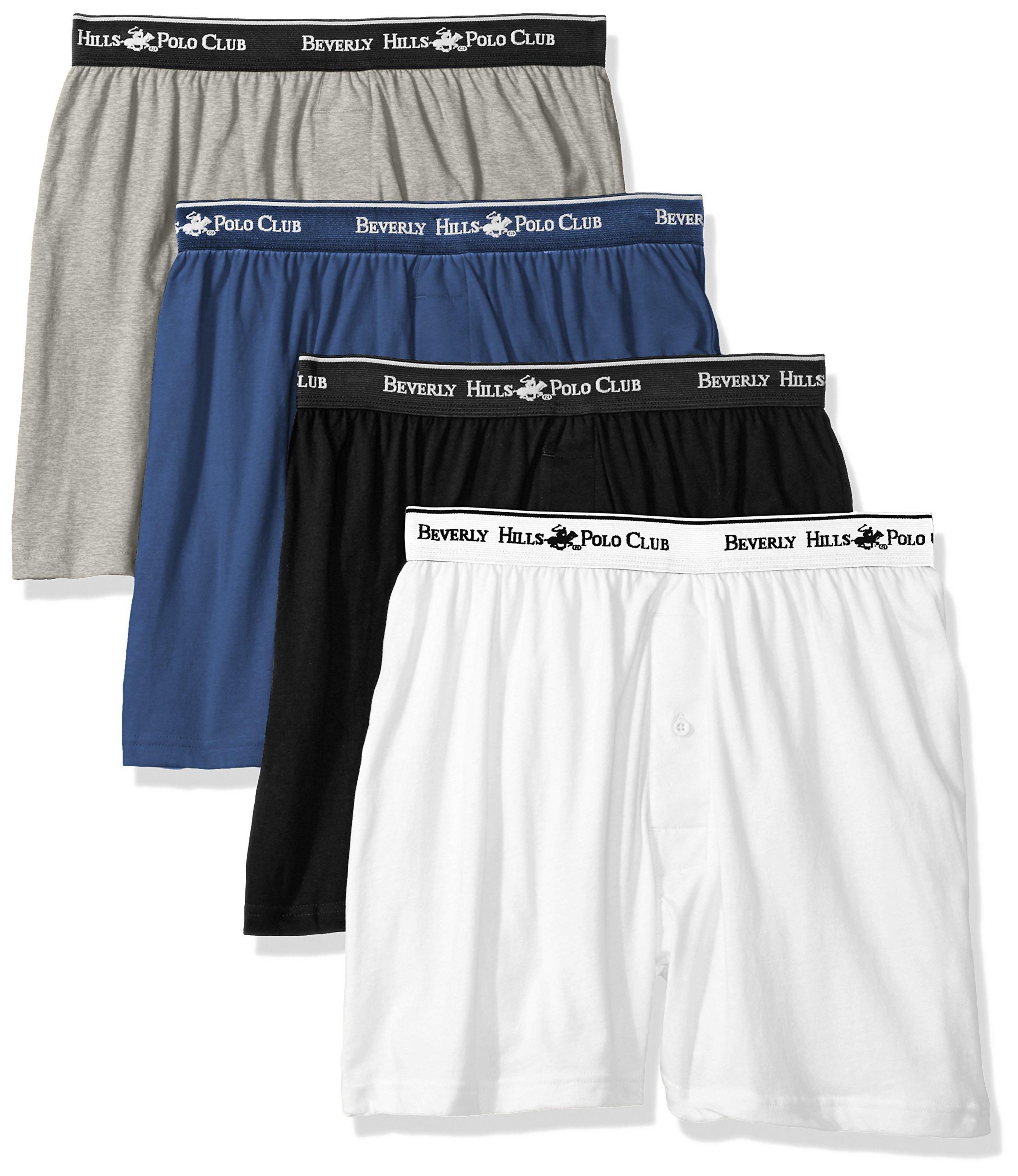 Beverly Hills Polo Club Men's 4 Pack Comfort Knit Boxer Vibrant